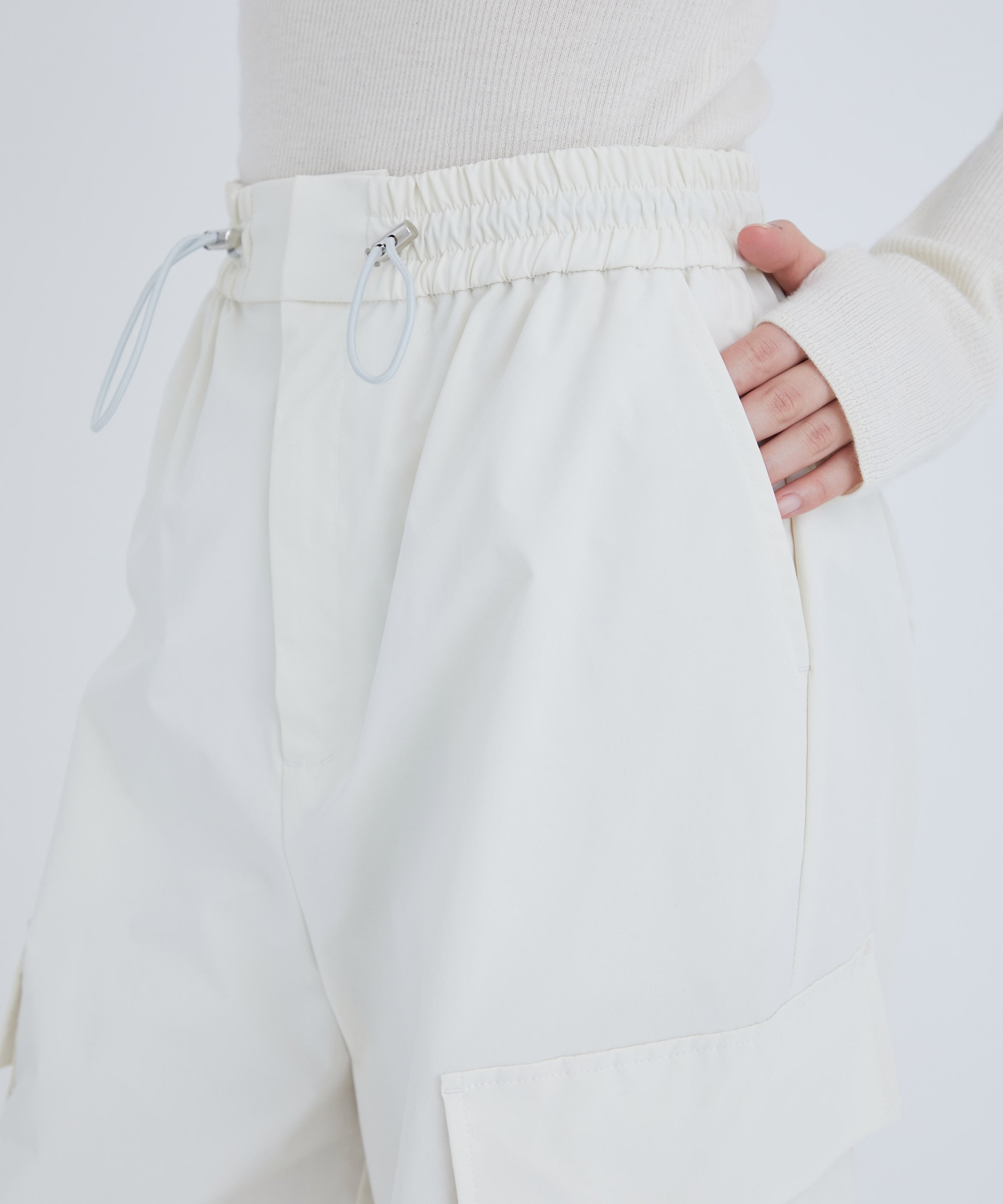 Drawstring Parachute Pants(1 OFF WHITE): STUDIOUS: WOMENS