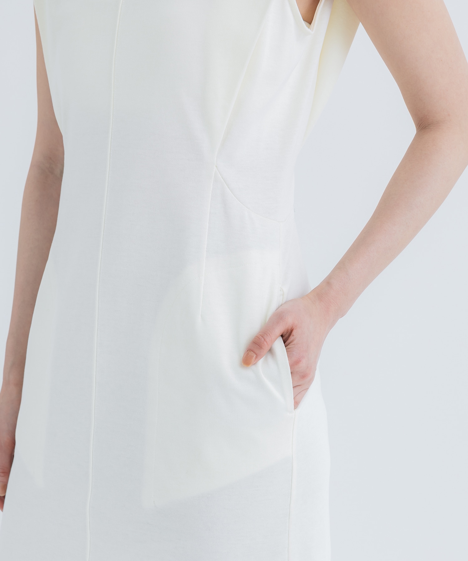 Cotton Jersey Sleeveless Dress(1 ECRU): Mame Kurogouchi: WOMENS