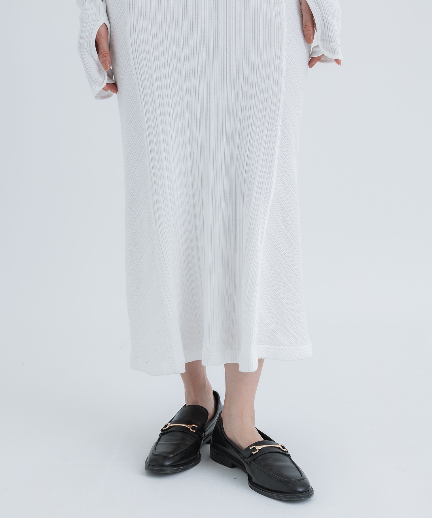 Random Ribbed Organic Cotton 2 way Dress(1 WHITE): Mame Kurogouchi 