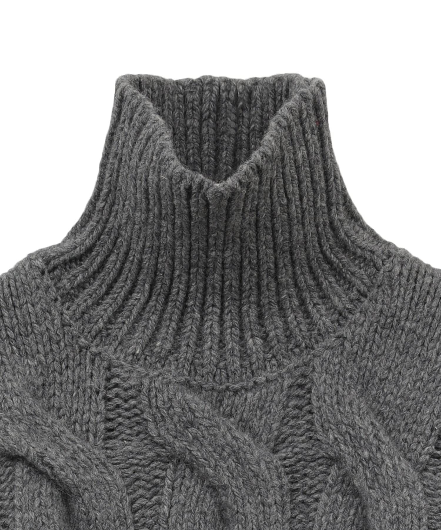 BIG CABLE OVER HAND KNIT TOPS(1 GREY): CLANE: WOMENS｜ STUDIOUS