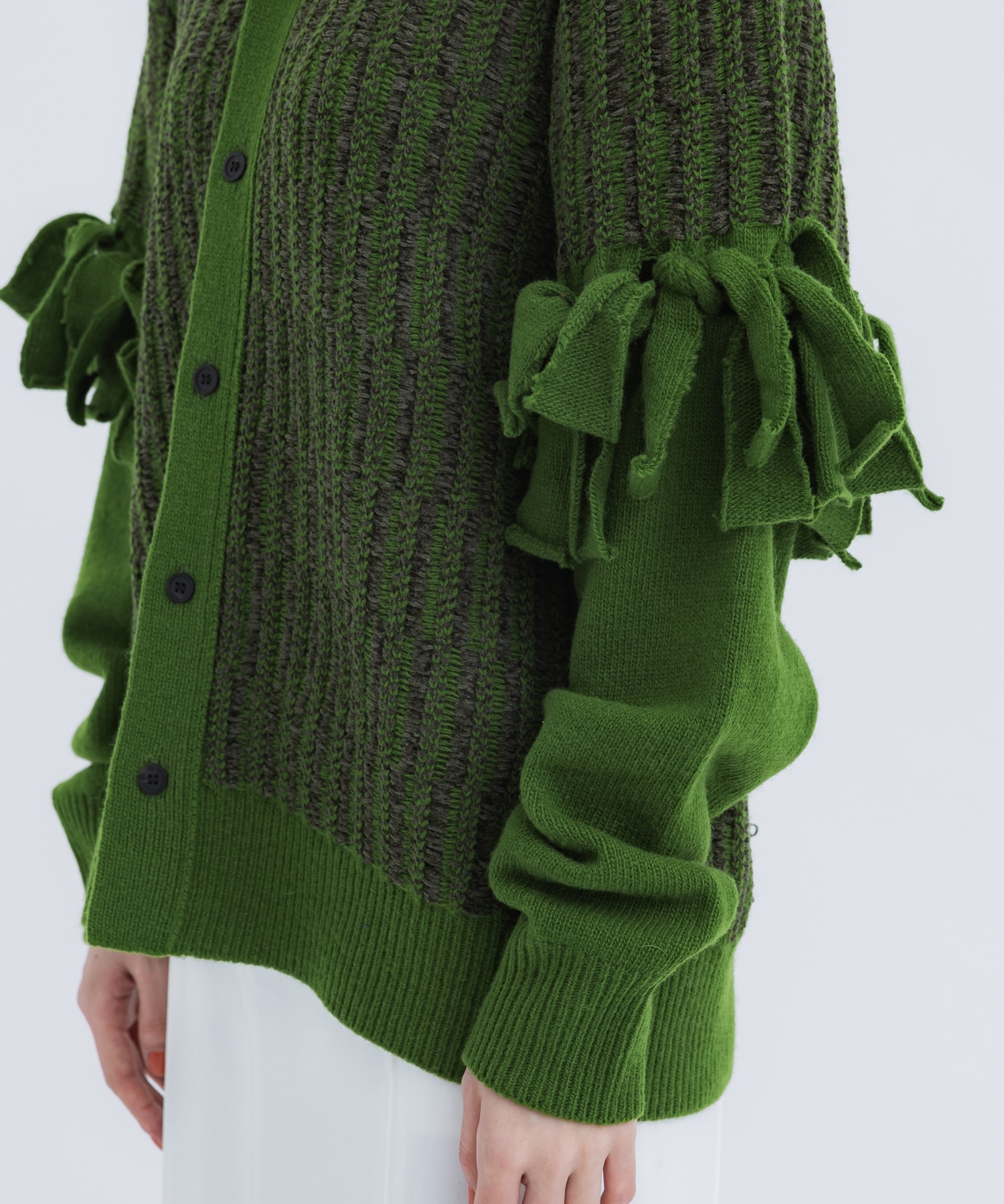 Fringe knit cardigan(S GREEN): TOGA PULLA: WOMENS｜ STUDIOUS 