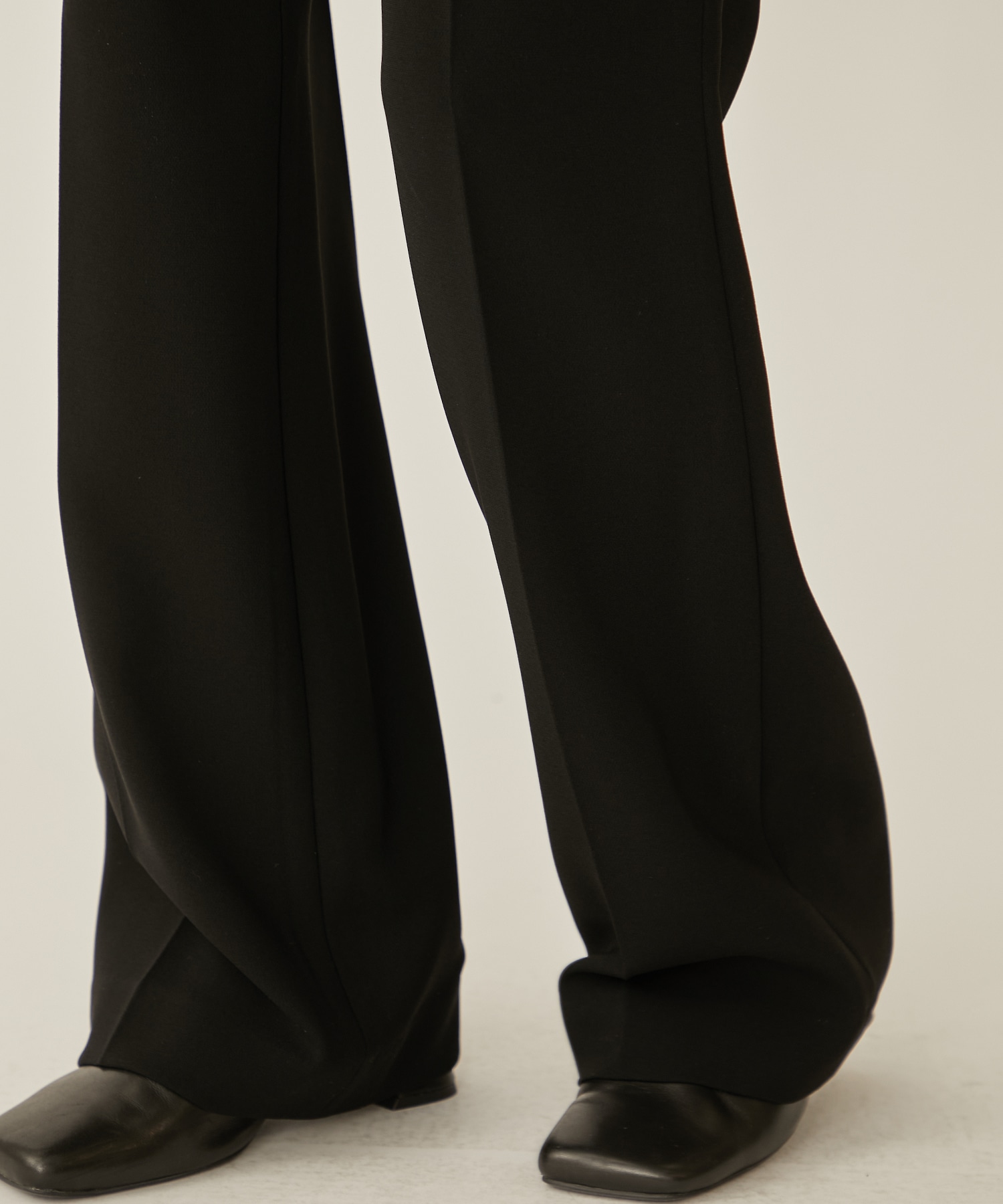 High Waisted Center Creased Suit Trousers(1 BLACK): Mame ...