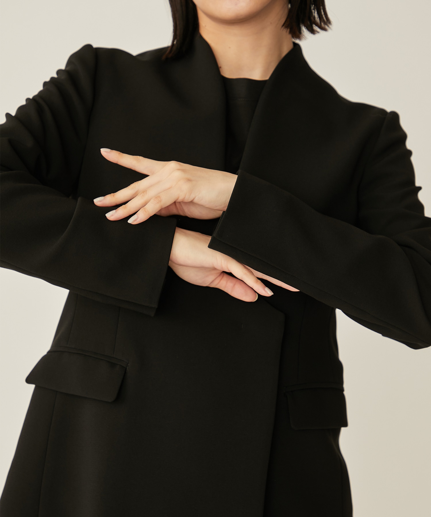 Collarless Double Breasted Suit Jacket(1 BLACK): Mame Kurogouchi: WOMENS｜  STUDIOUS ONLINE公式通販サイト