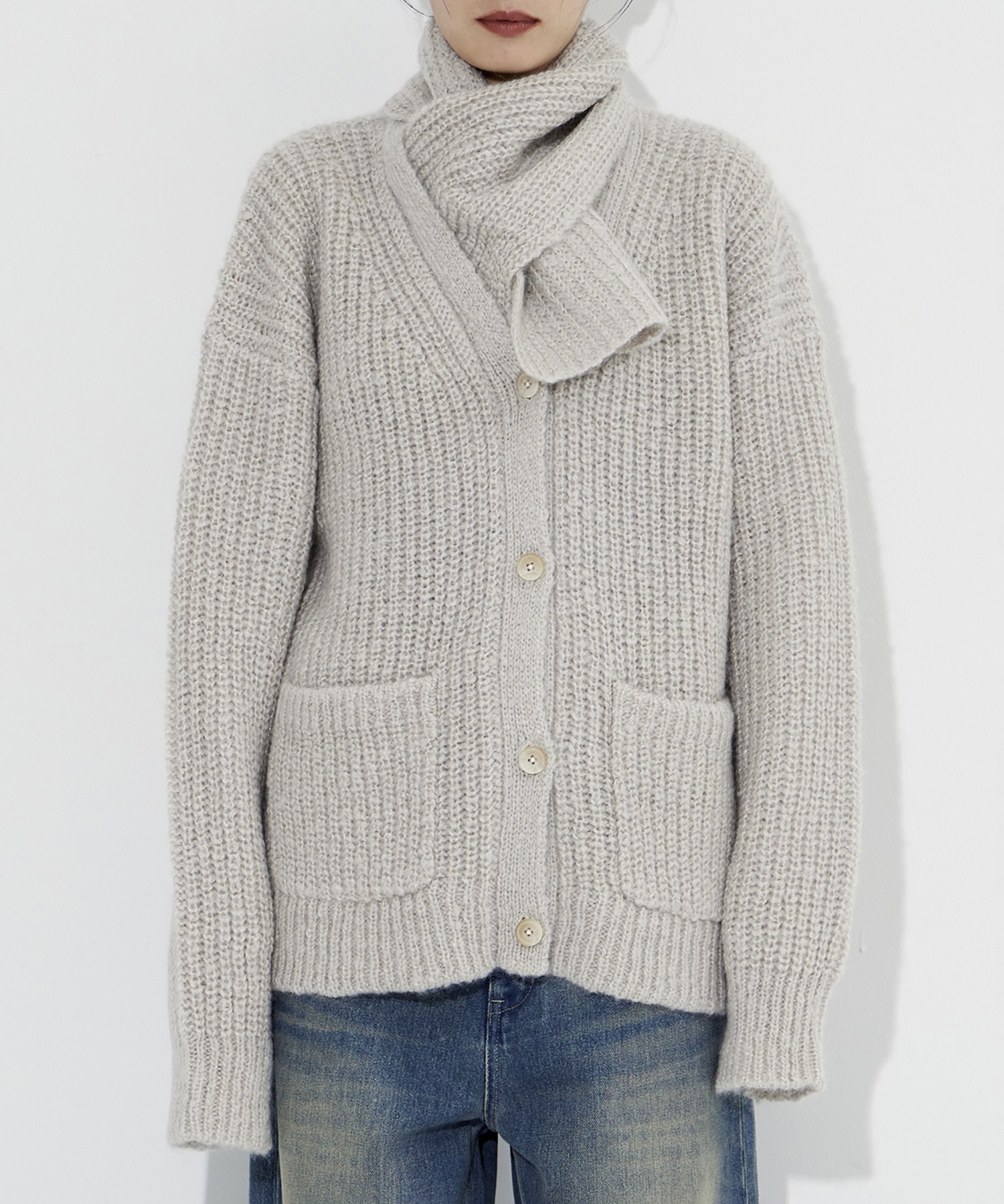 Soft Mohair Knit Cardigan STUDIOUS