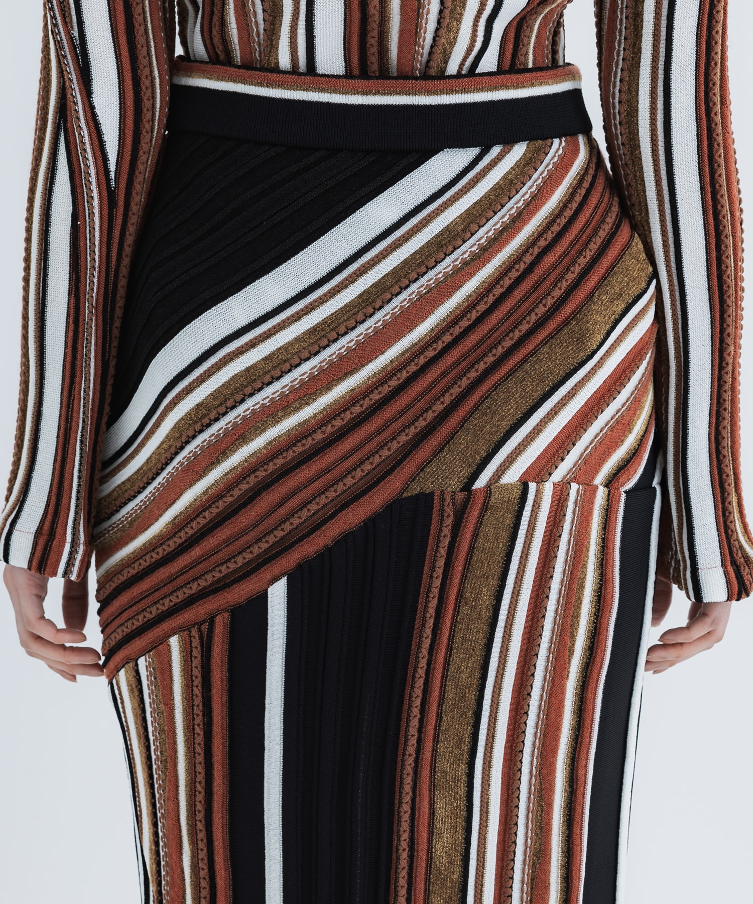 Stripe Jacquard Knitted Skirt Mame Kurogouchi
