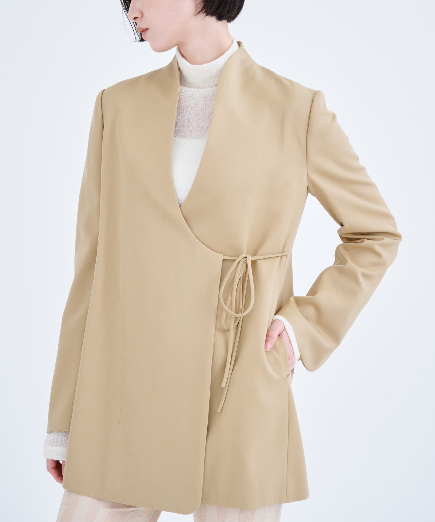 Wool Gabardine Jacket(1 BEIGE): Mame Kurogouchi: WOMENS｜ STUDIOUS