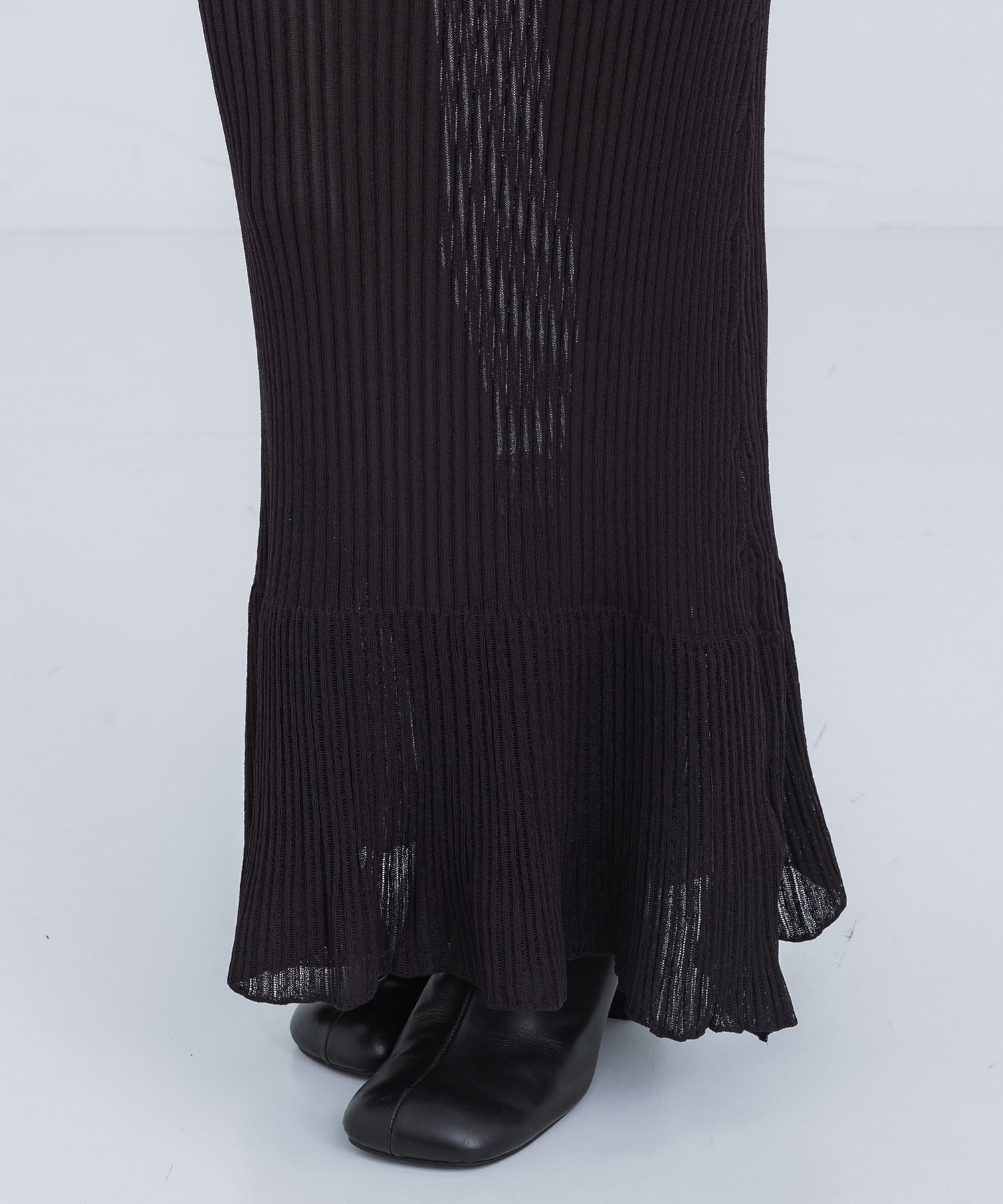 SHEER STRIPE KNIT DRESS FETICO