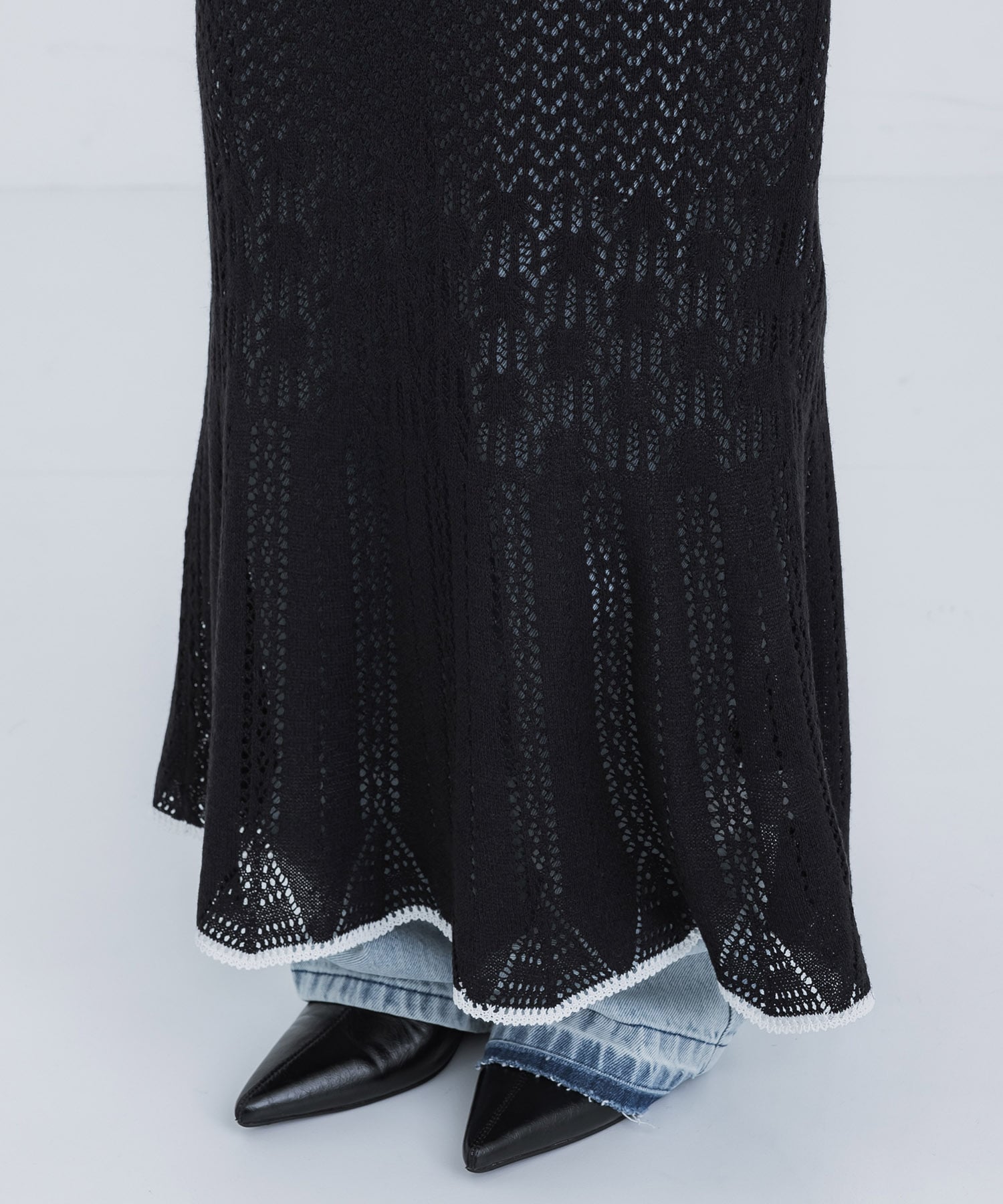 LACE KNIT CAMI DRESS FETICO