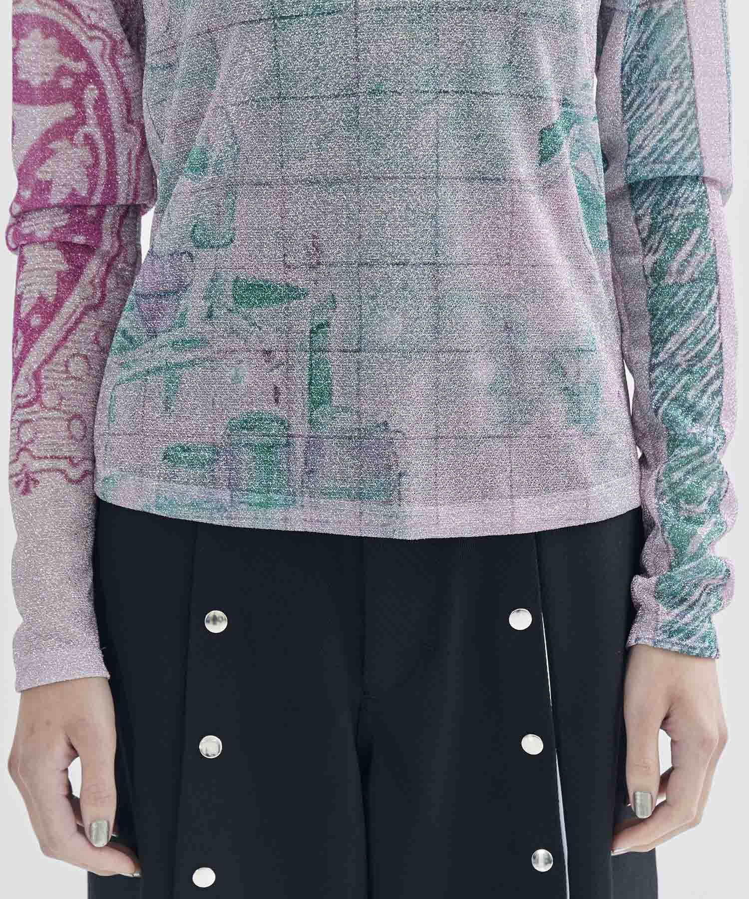 Graphic Glitter Top YOHEI OHNO