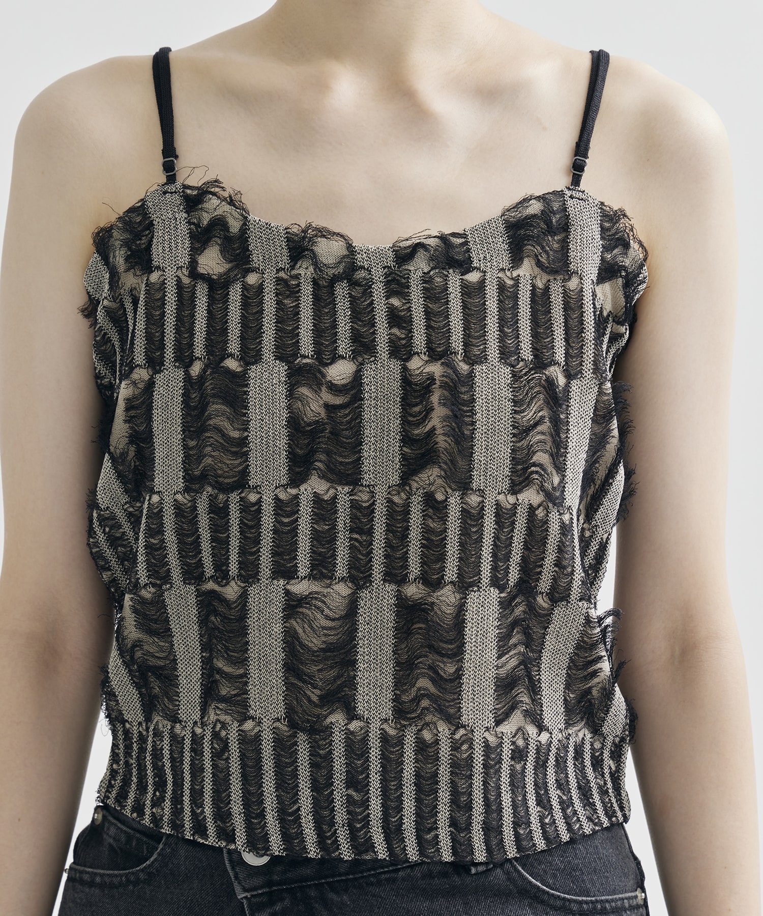 MANY WAY JACQUARD SHORT KNIT TOP AMERI