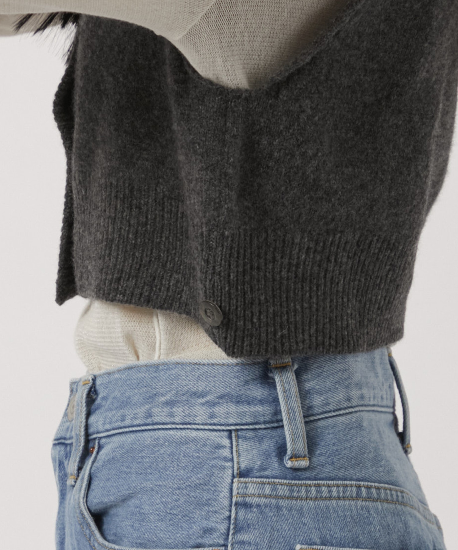 WOOL KNIT VEST WAIST WARMER SET KAYLE