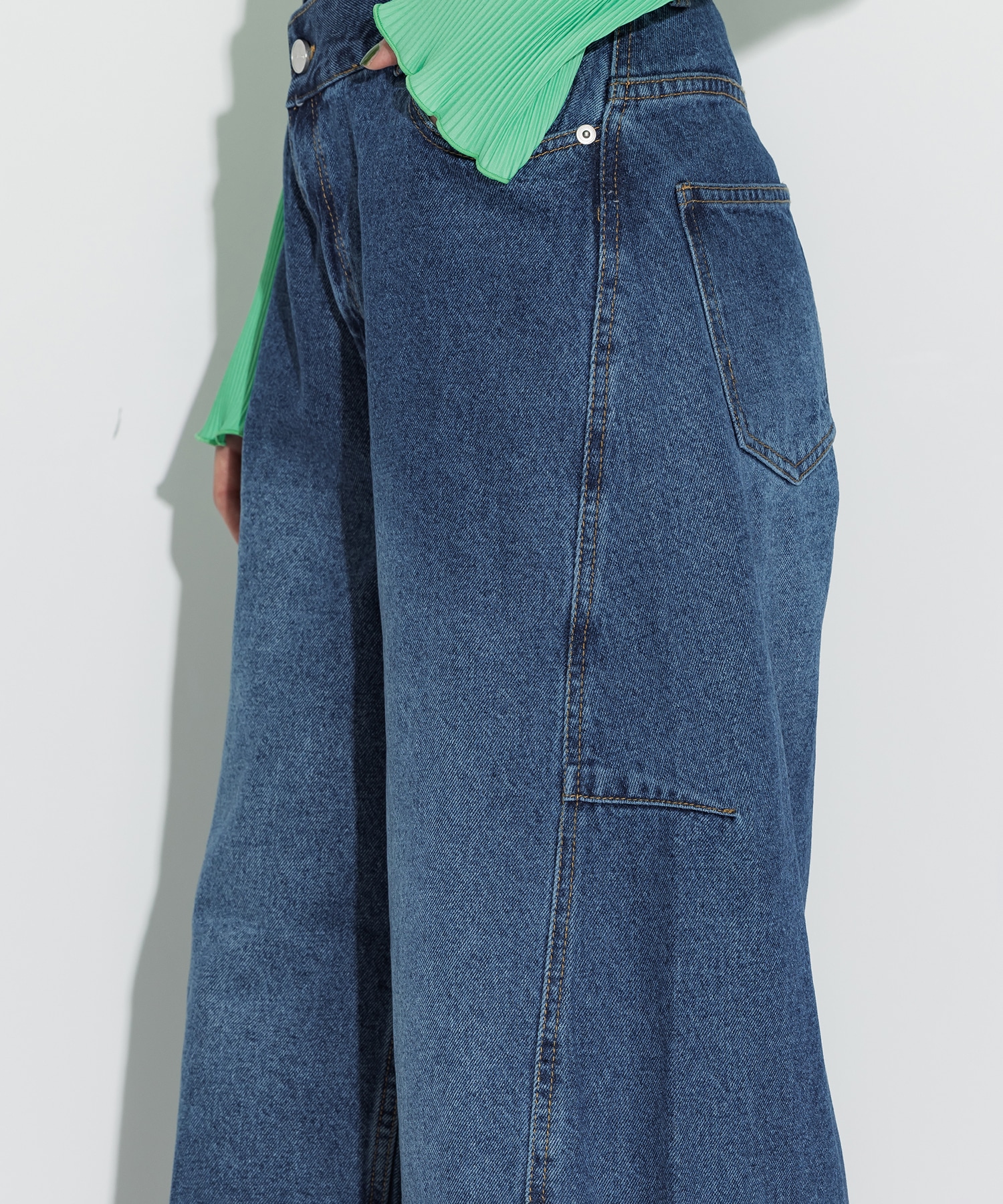 OVER WAIST SWITCHING DENIM AMERI