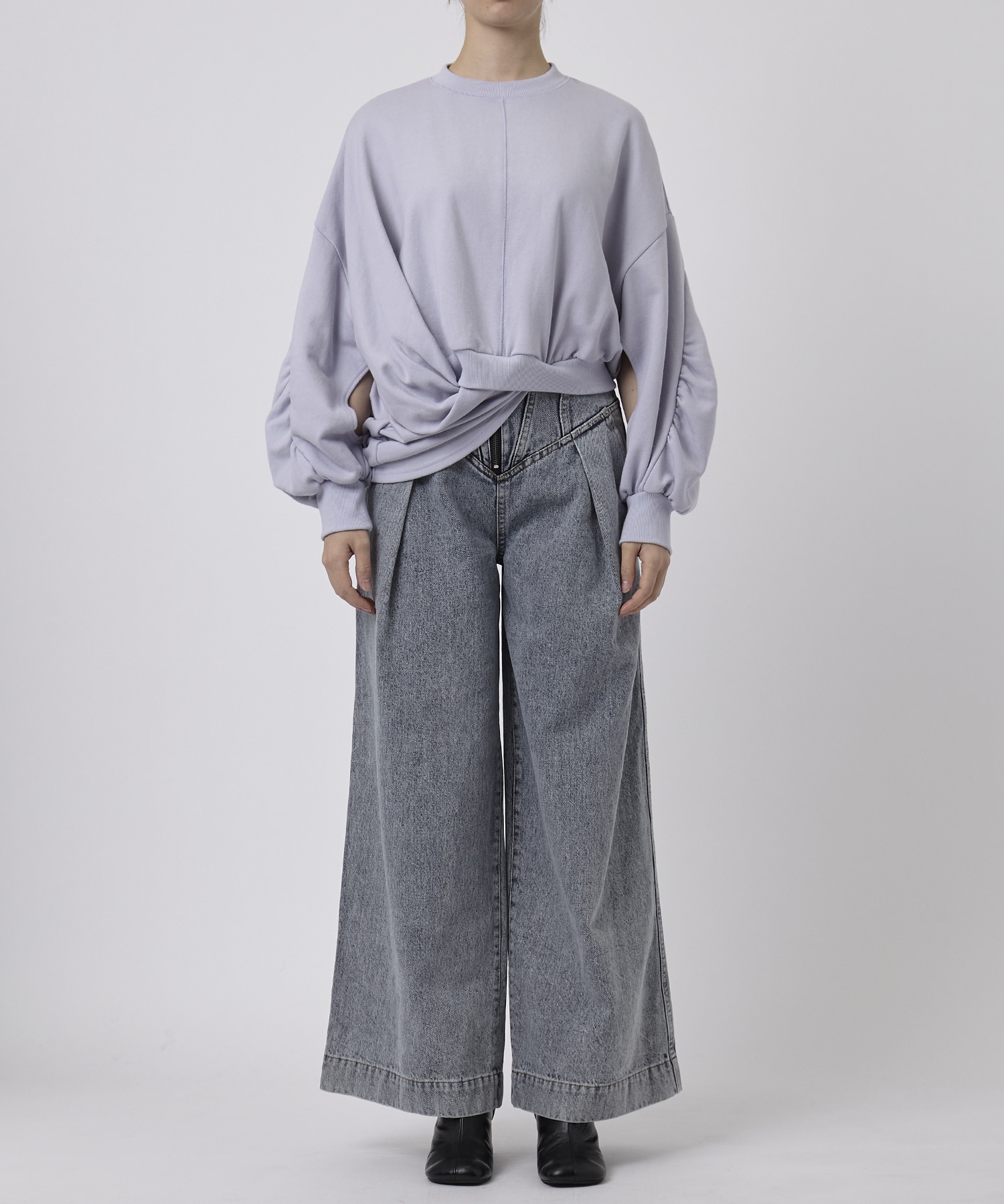 CORSET WAIST DENIM WIDE PANTS THINGS THAT MATTER