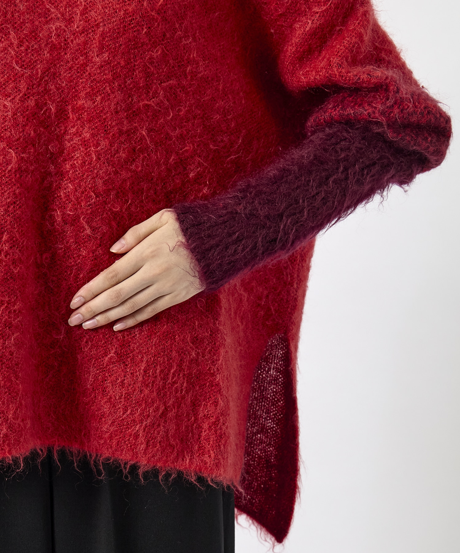 MOHAIR OPEN HIGHNECK KNIT MUKASA