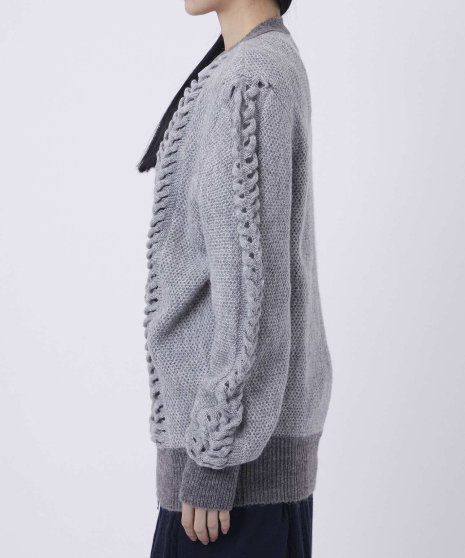 ウールモヘアZIP Knit Cardigan PEIEN