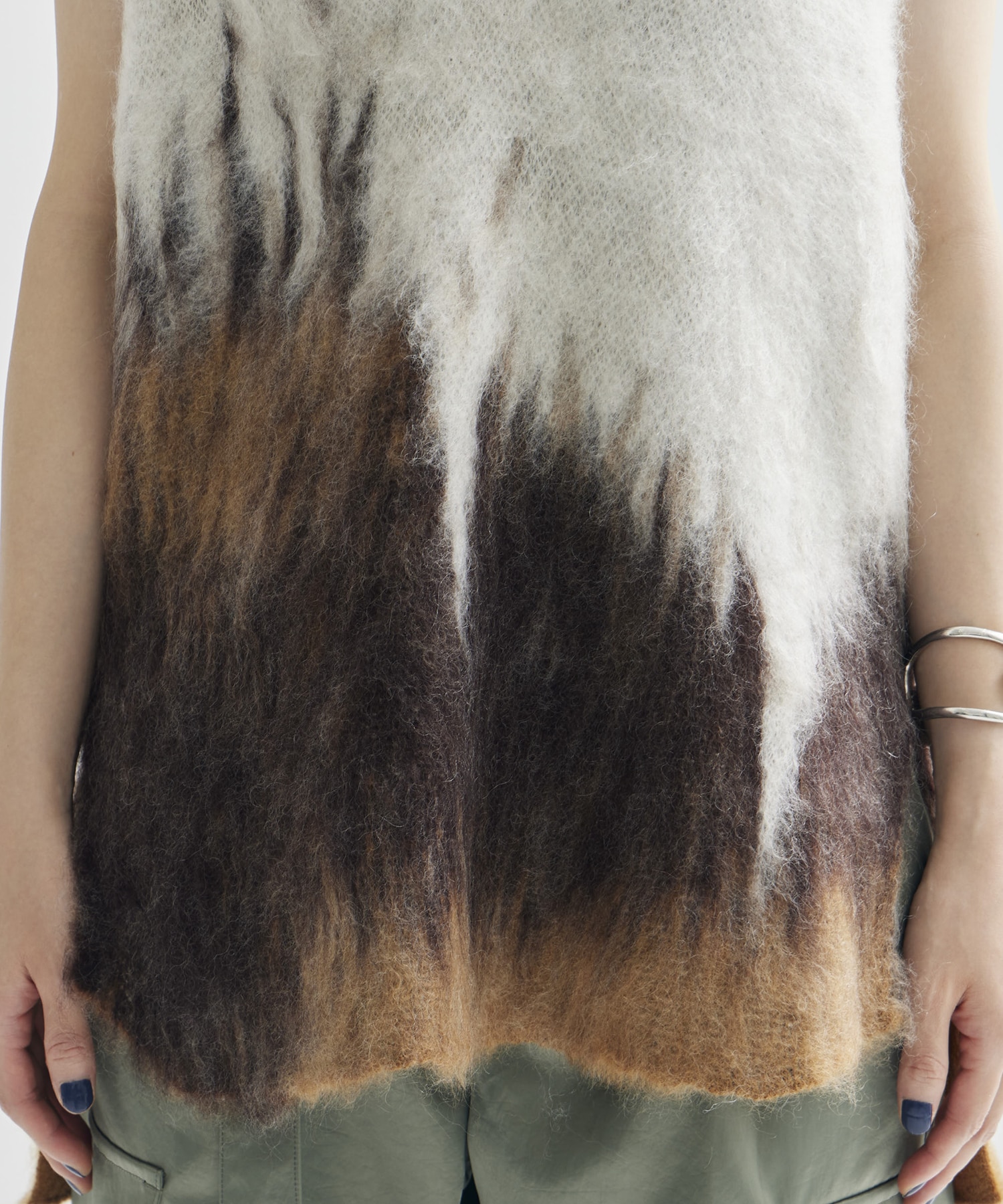 Drip Glaze Pattern Mohair Knitted Vest Mame Kurogouchi