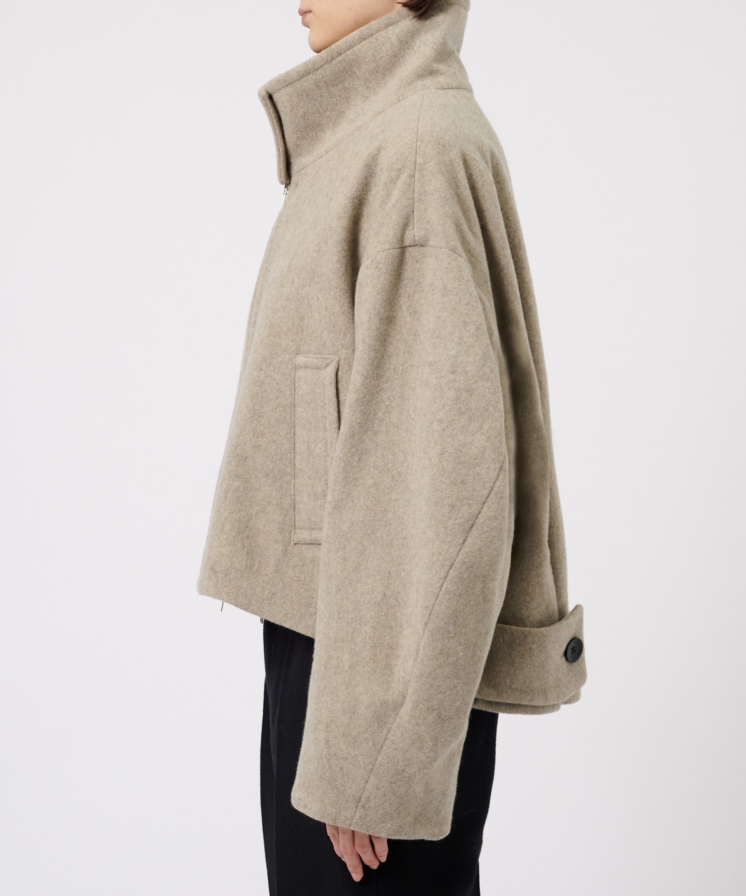 Stand Collar Wool Blouson STUDIOUS