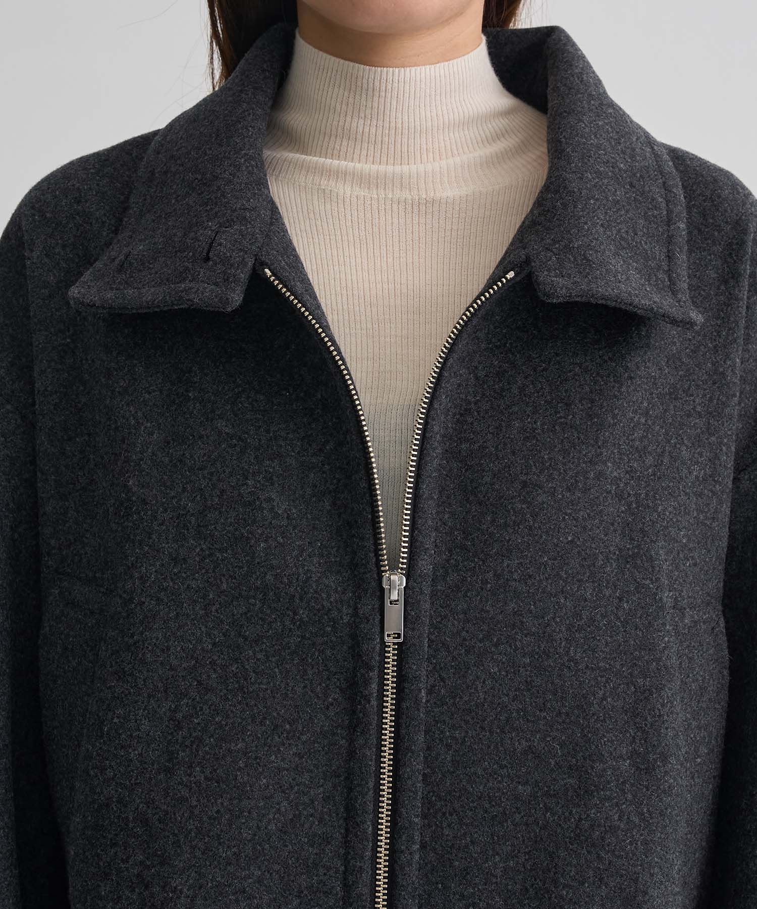 Stand Collar Wool Blouson STUDIOUS