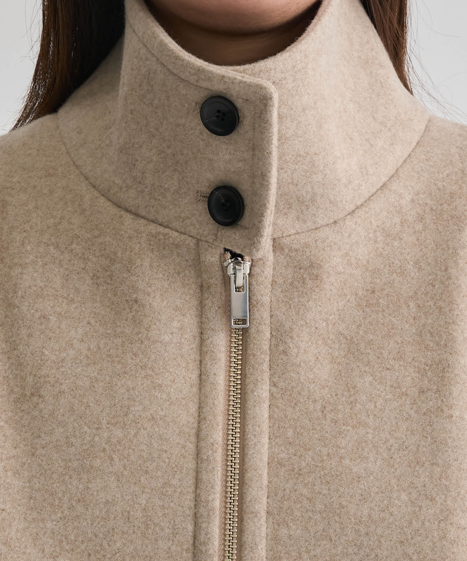 Stand Collar Wool Blouson STUDIOUS