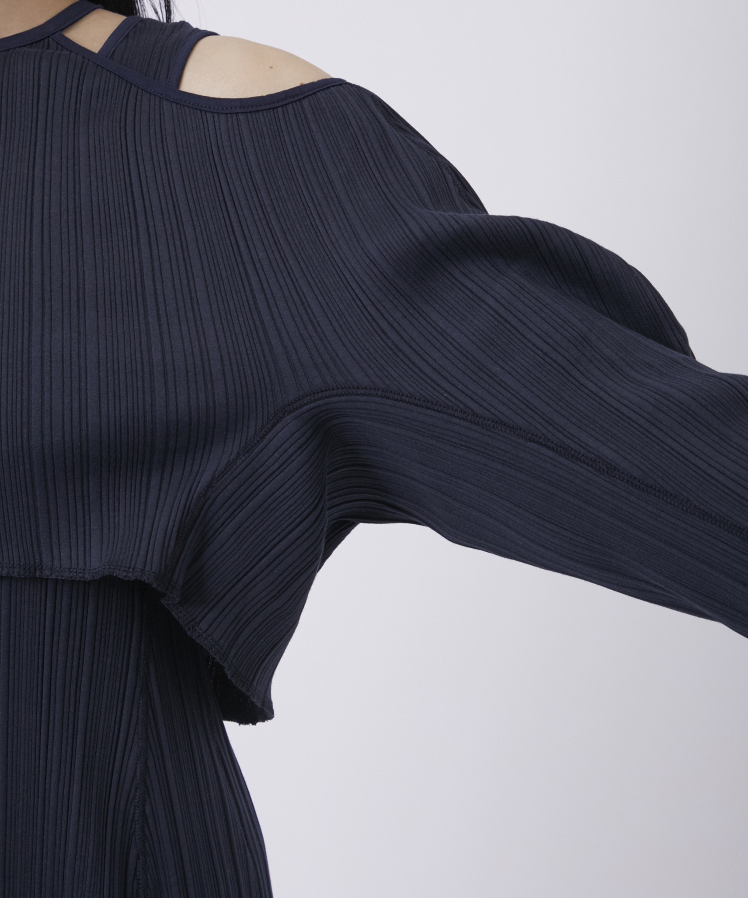 Random Ribbed Organic Cotton 2way Dress Mame Kurogouchi