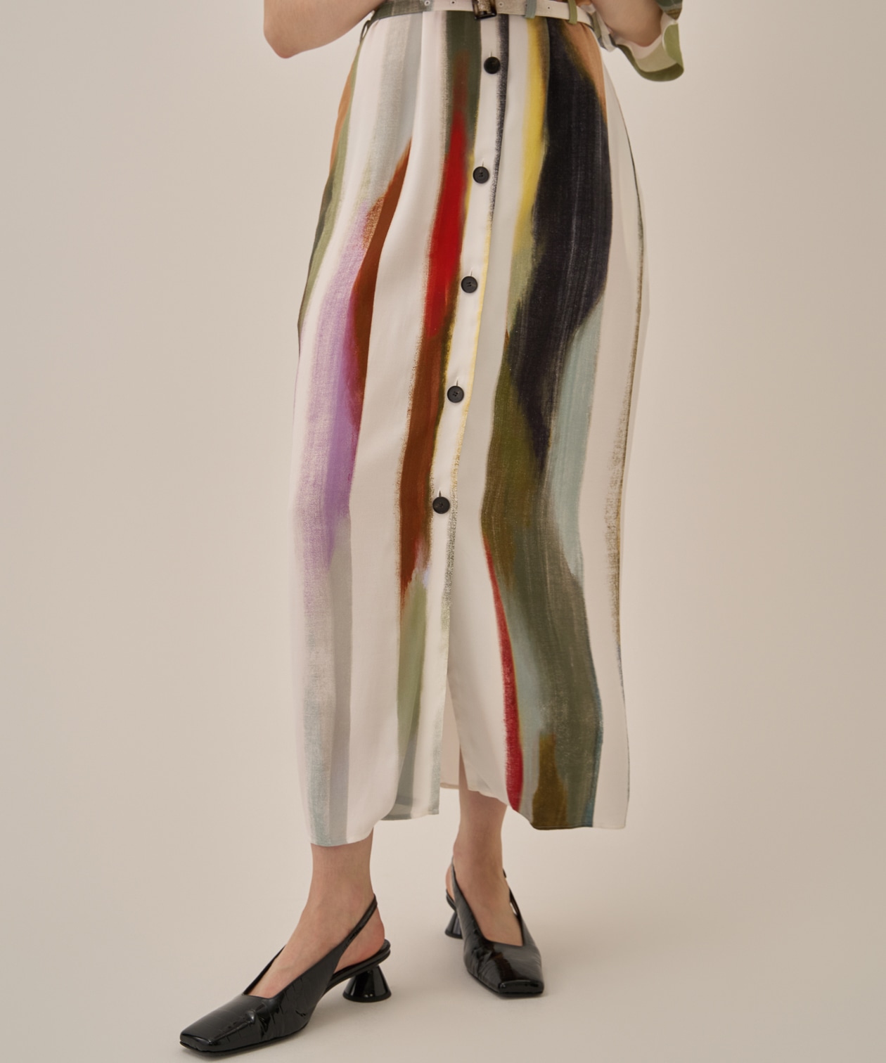 Empty stripe dress AKIRANAKA