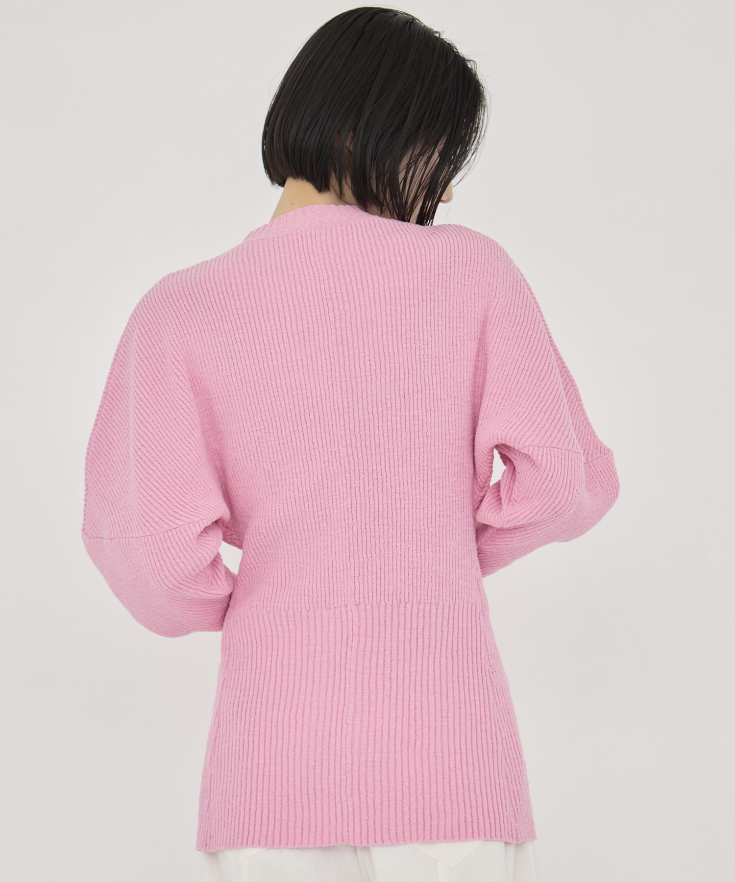 Greer crew neck knit cardigan AKIRANAKA