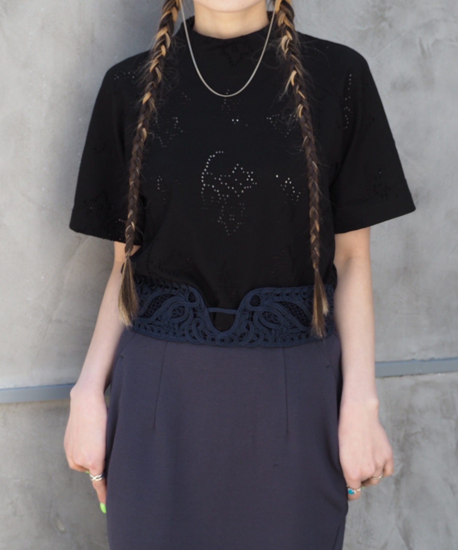Cording Embroidery Sweat Skirt Mame Kurogouchi