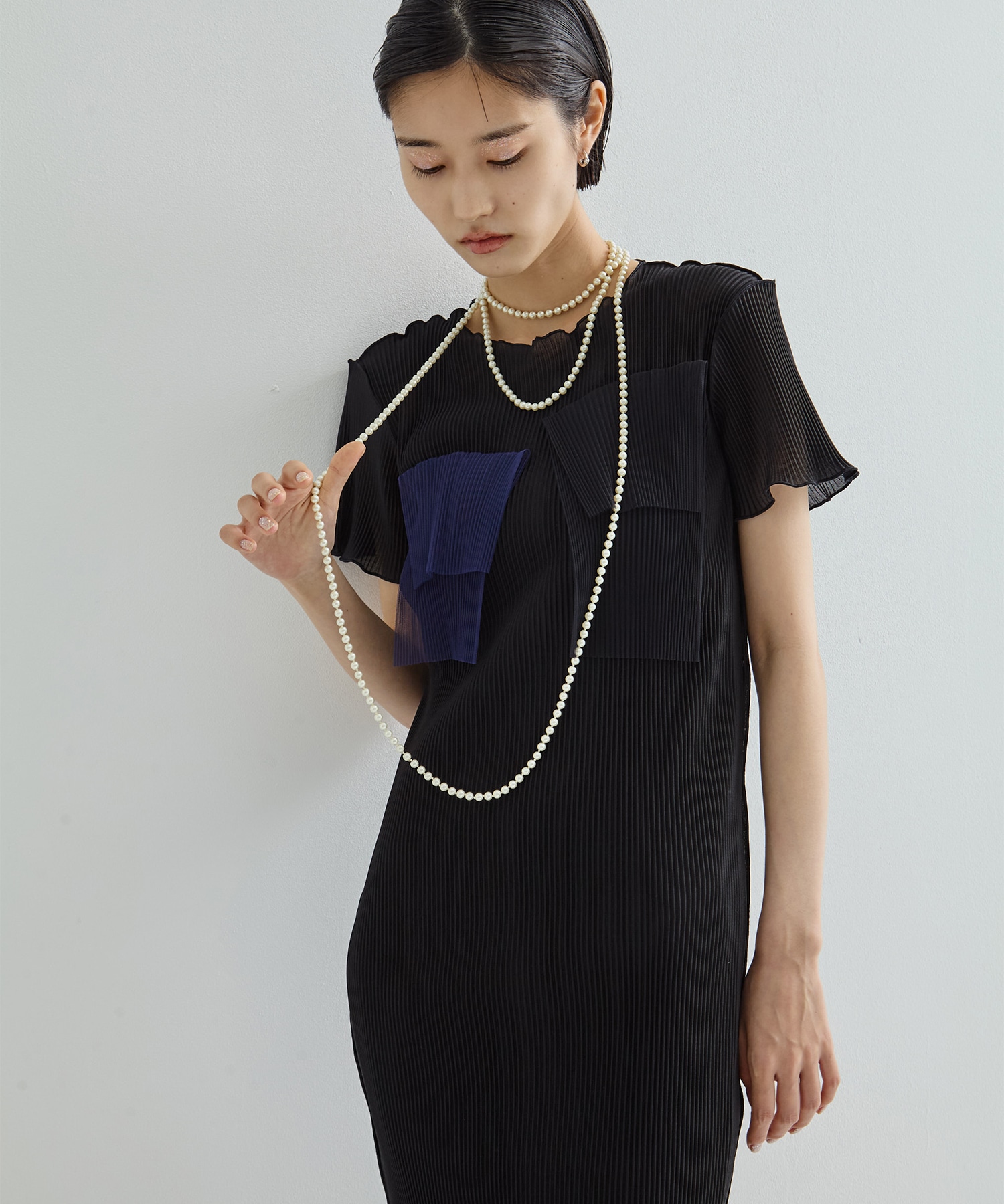 別注SHEER LAYERED SHORT SLEEVE DRESS kotohayokozawa