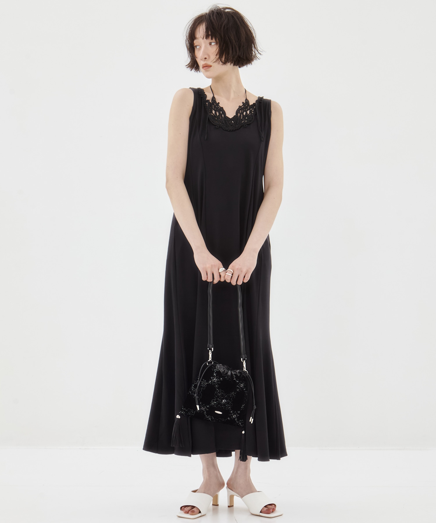 Vine embroidered jersey dress MURRAL