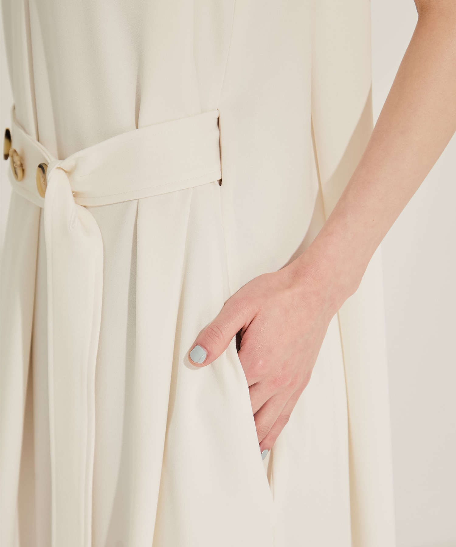 Back Satin Belted Dress STUDIOUS