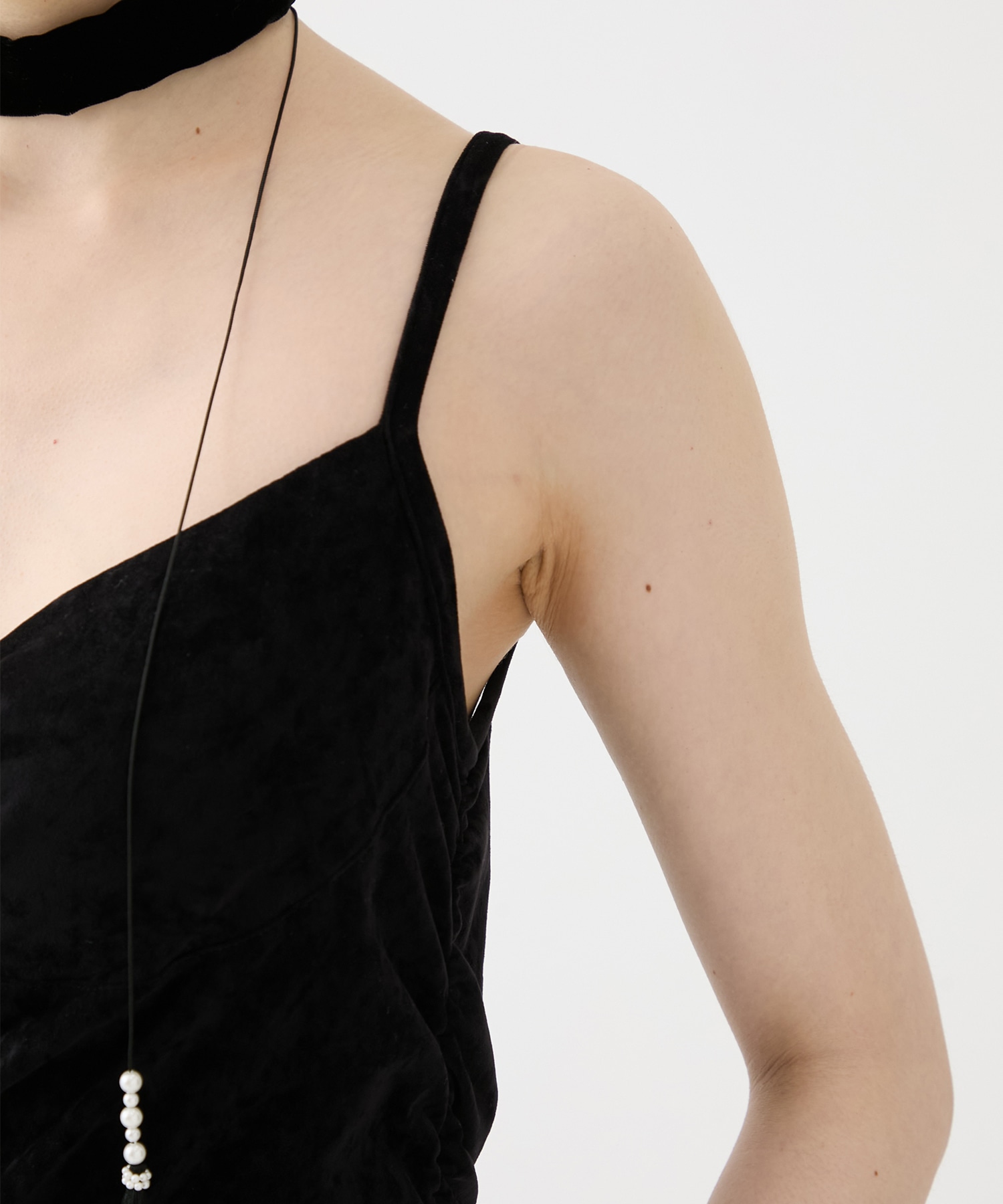 別注 VELOUR SHEER CUT HEM DRESS FETICO