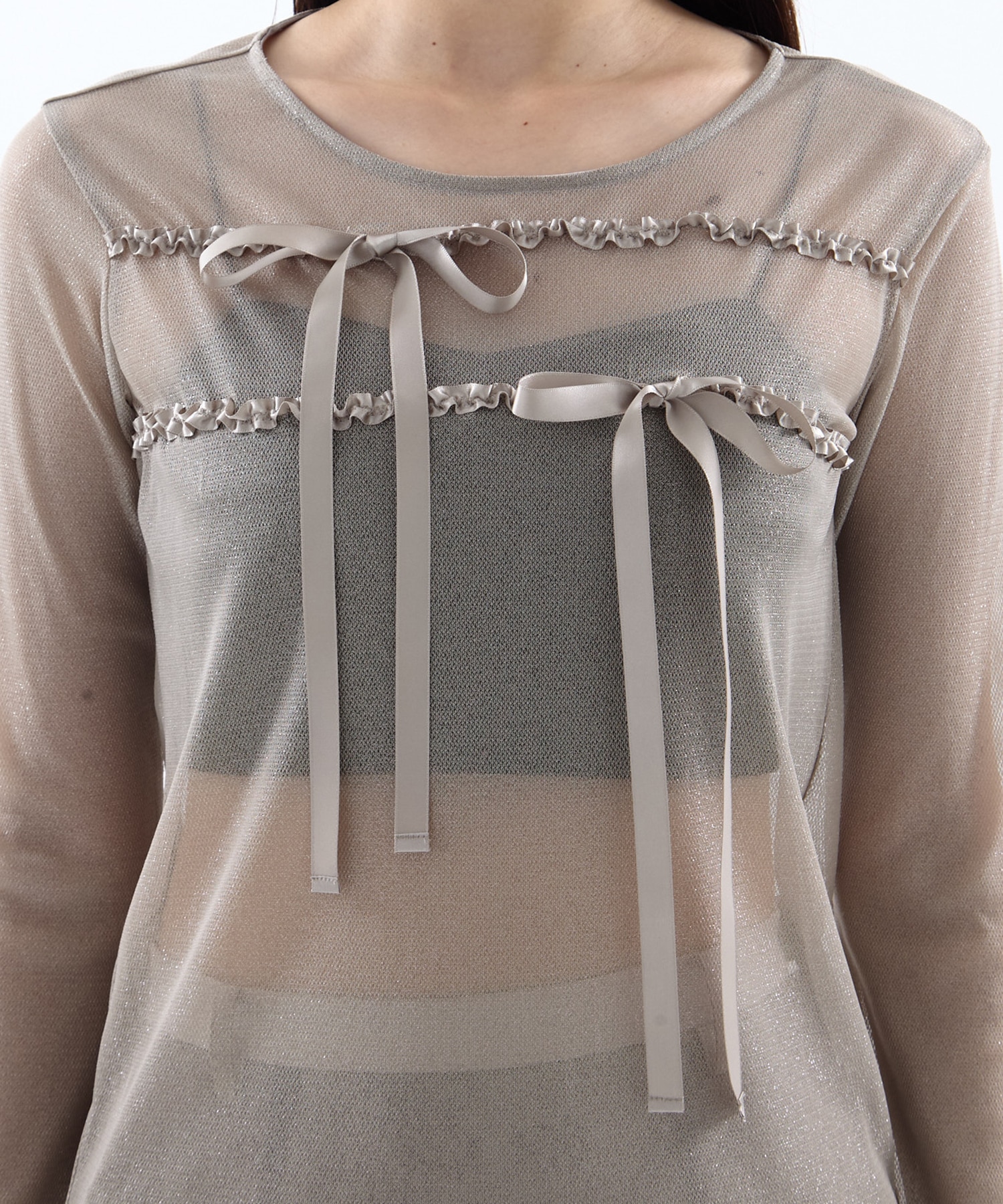 別注SHEER RIBON SKIN TOPS HOUGA