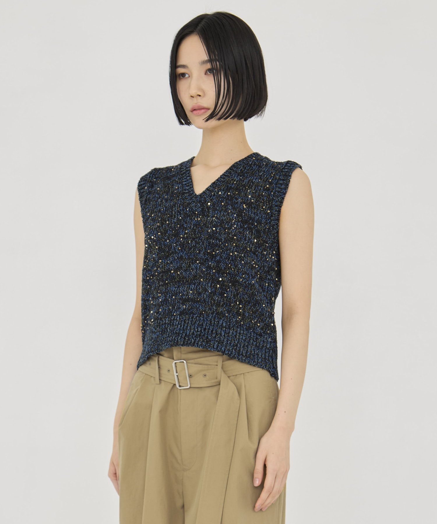 Lila Sequinned knit pullover AKIRANAKA