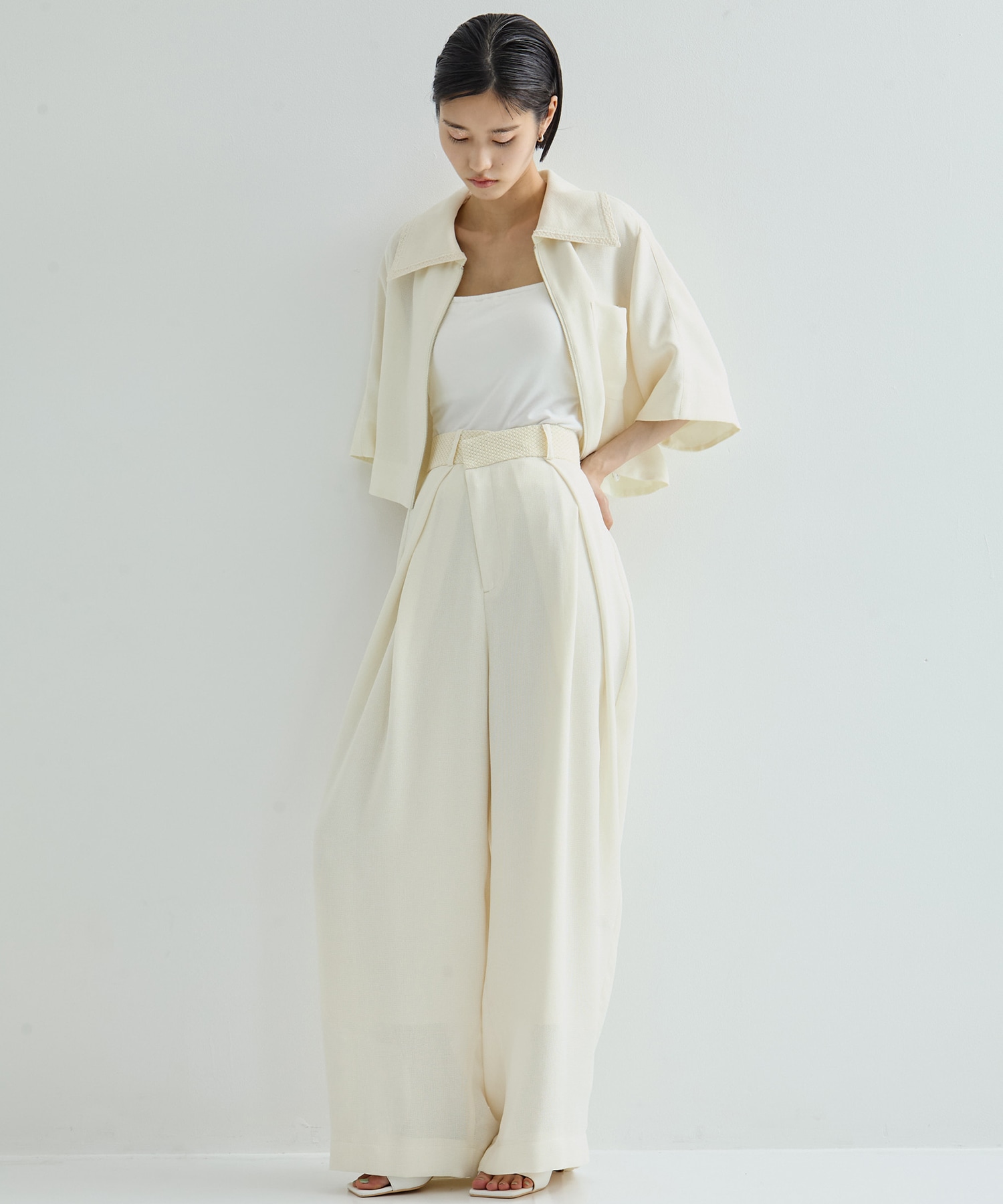 Asymmetric Front Mesh Trousers STUDIOUS