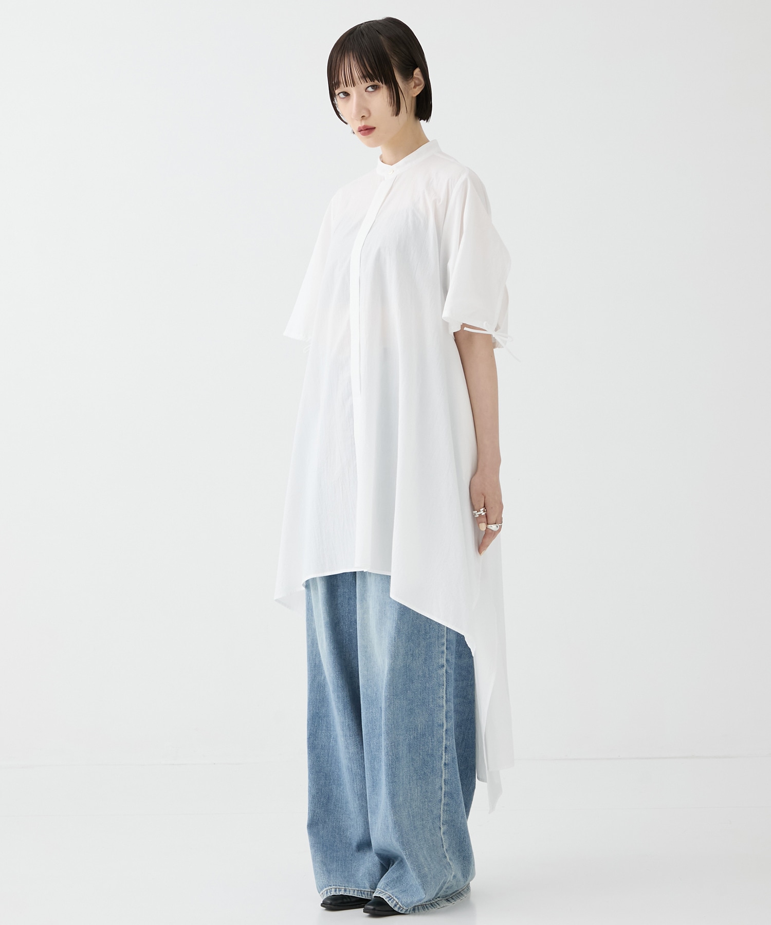 別注 WASHED DENIM FOLDED WIDE PANTS (SHORT LENGTH) JOHN LAWRENCE SULLIVAN