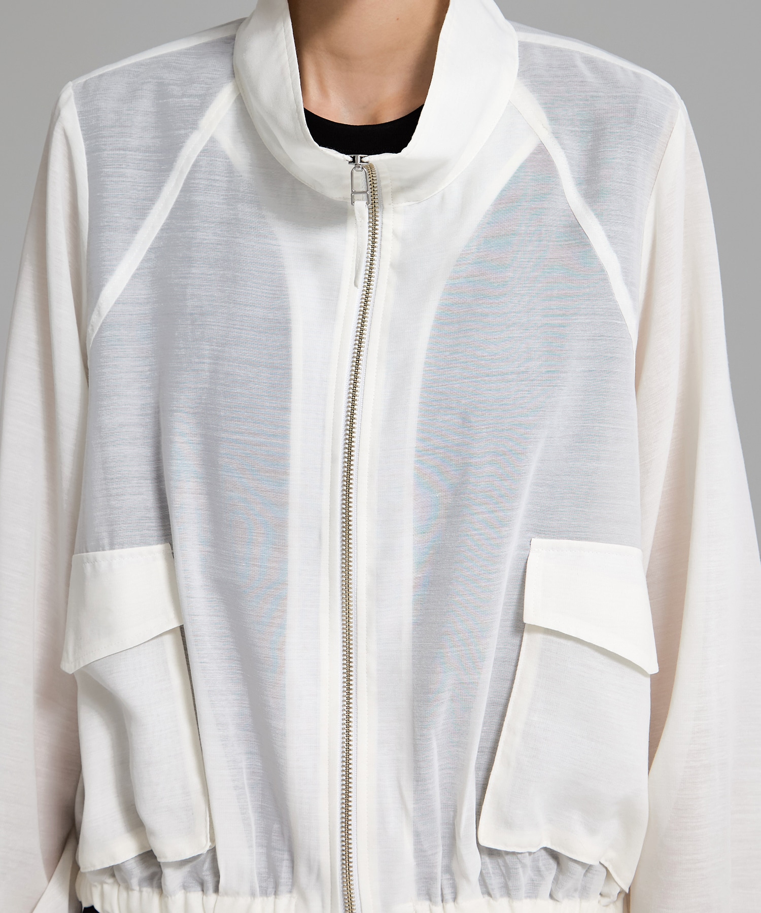 SHEER ZIP BLOUSON STUDIOUS