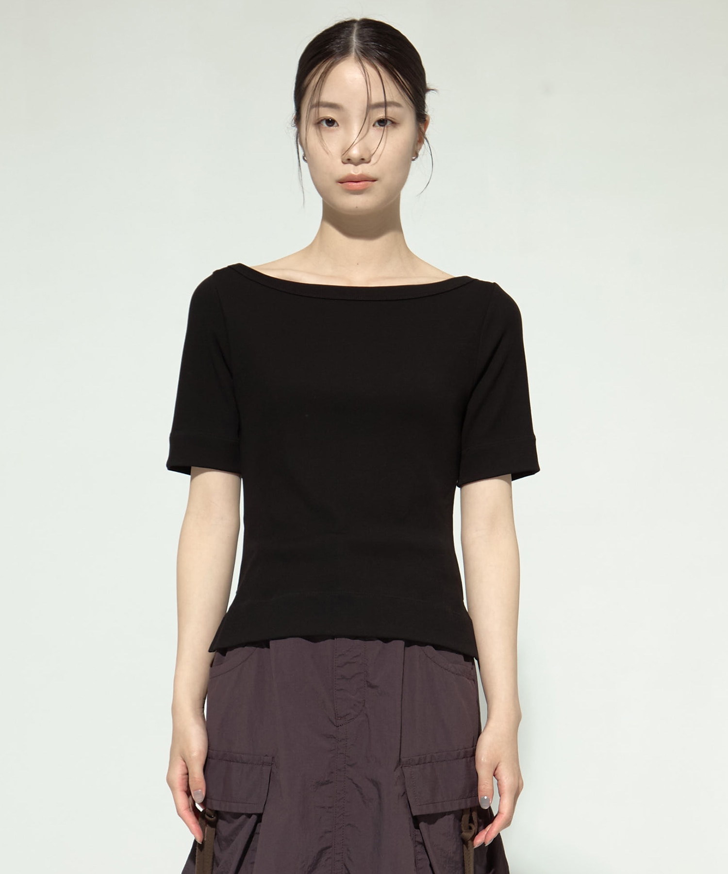 Luxury Smooth Boat Neck Tee STUDIOUS