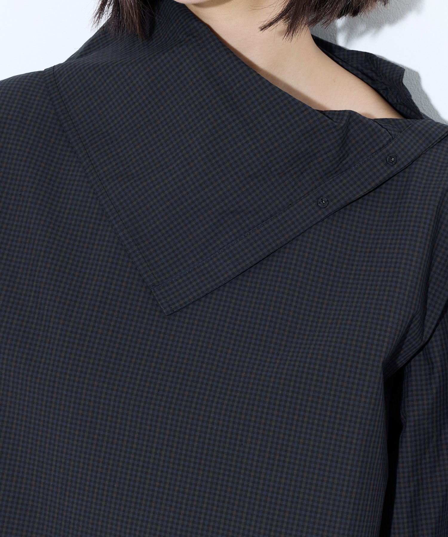 Typewriter check S/S blouse TOGA