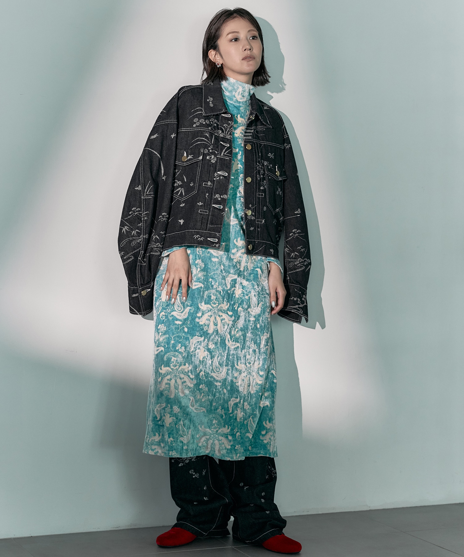 別注 Velour Jersey High Neck Dress Mame Kurogouchi