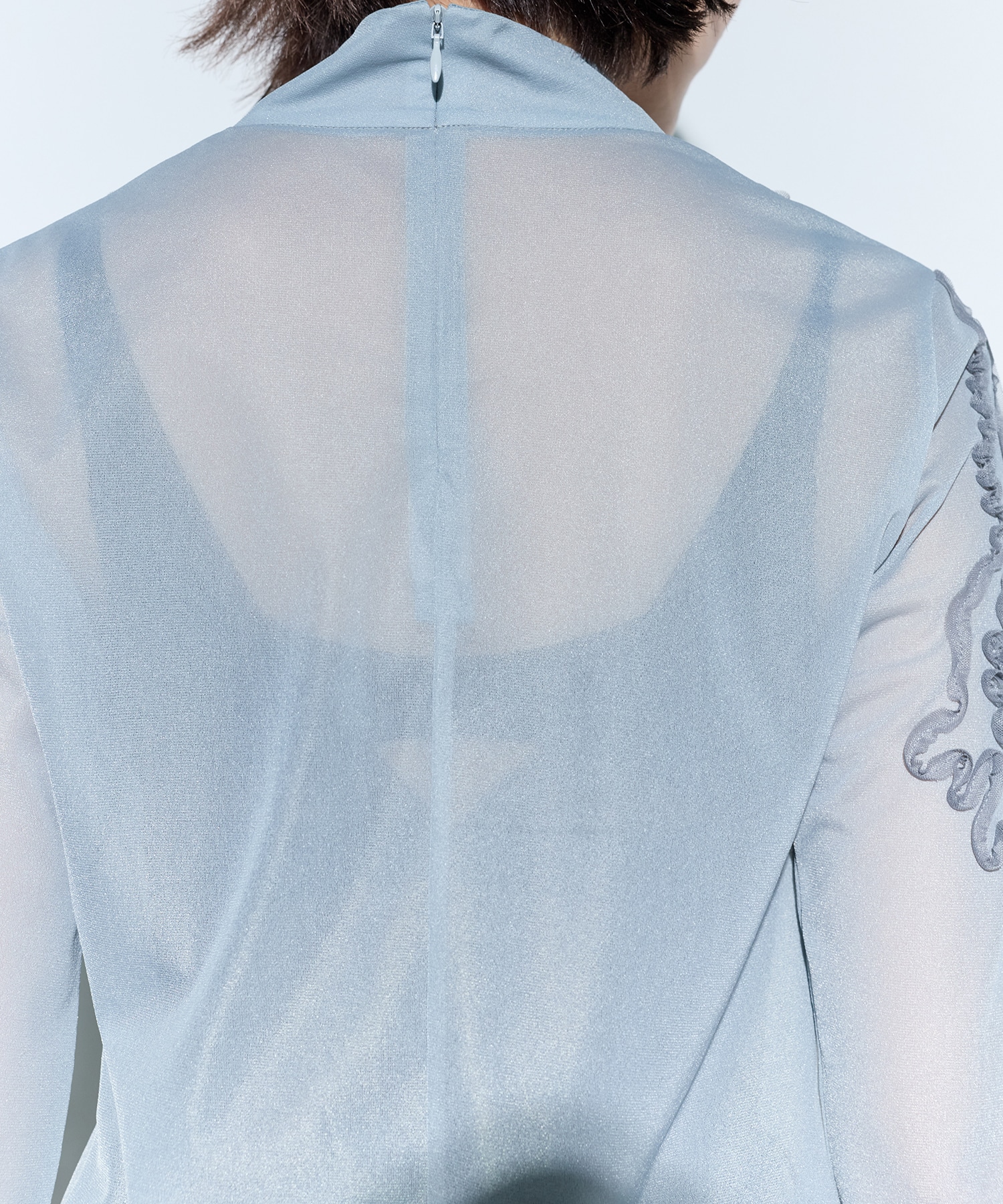 Moon road embroidered sheer top MURRAL