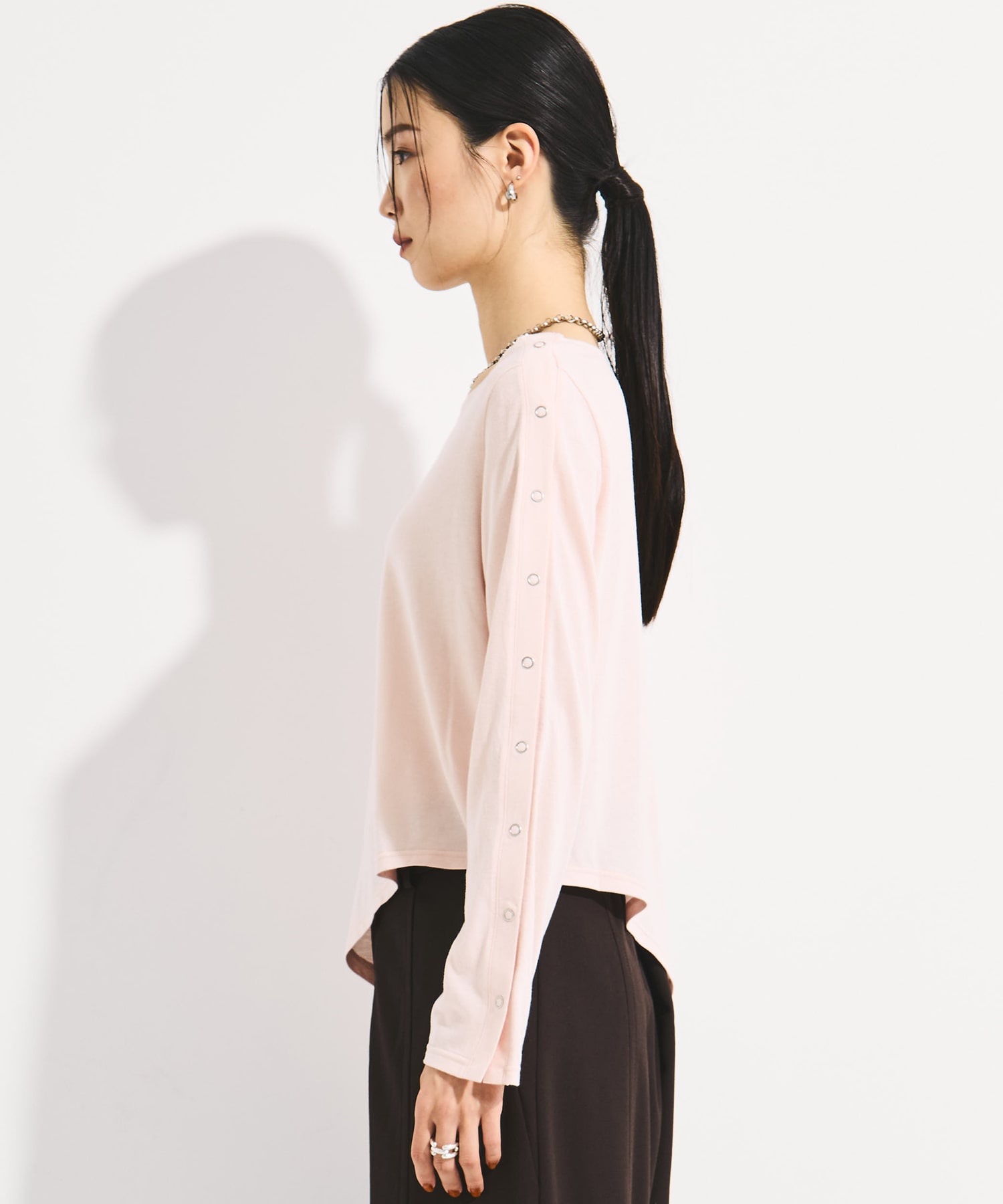 SHOULDER SNAP LONG SLEEVE TEE STUDIOUS