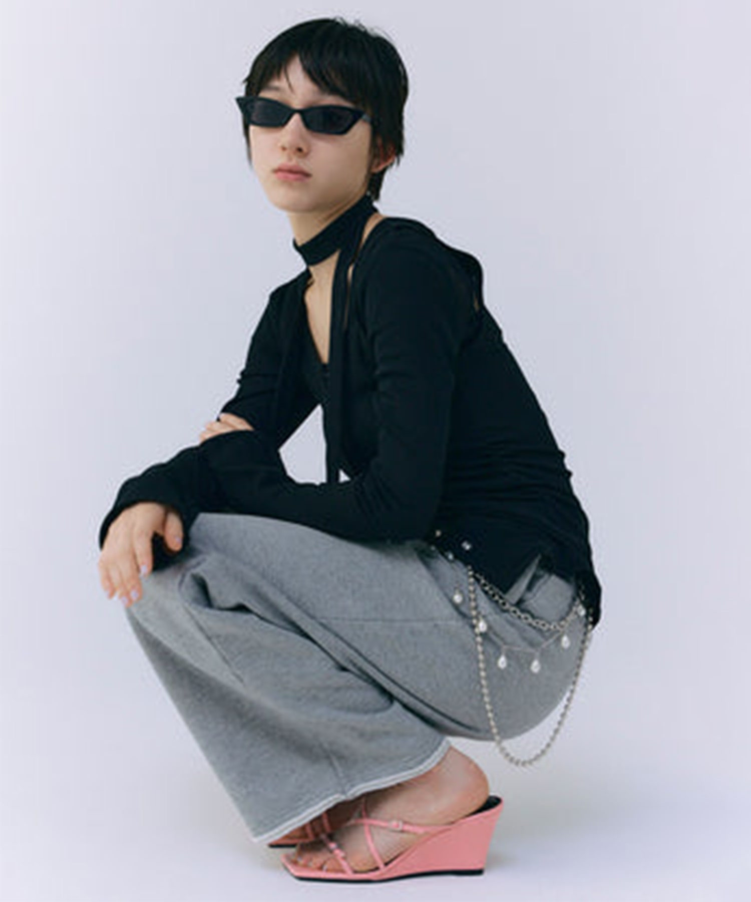 SCARF CHOKER TOPS JOSEMOON