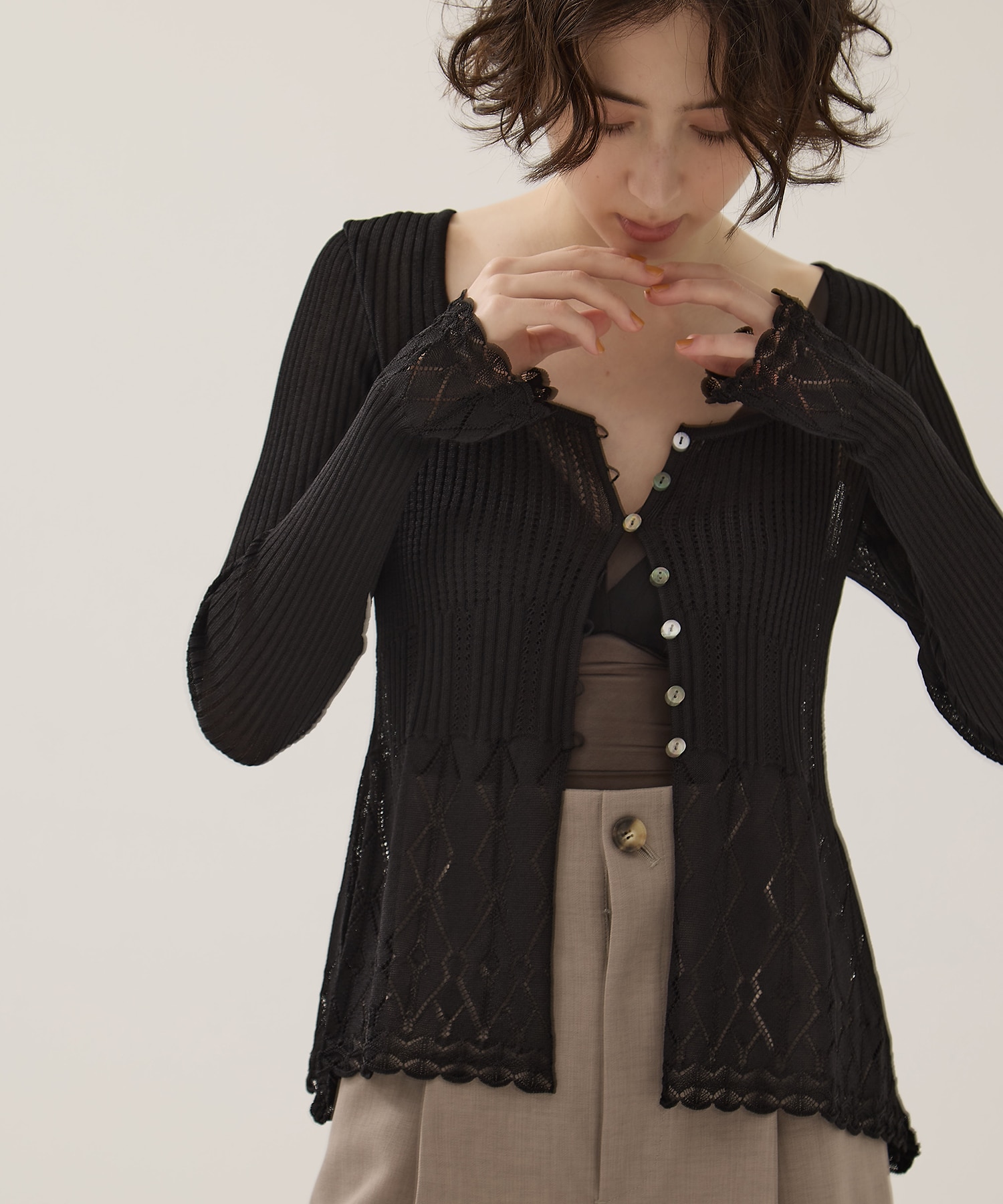 Lace Knit Cardigan EMILY ODA