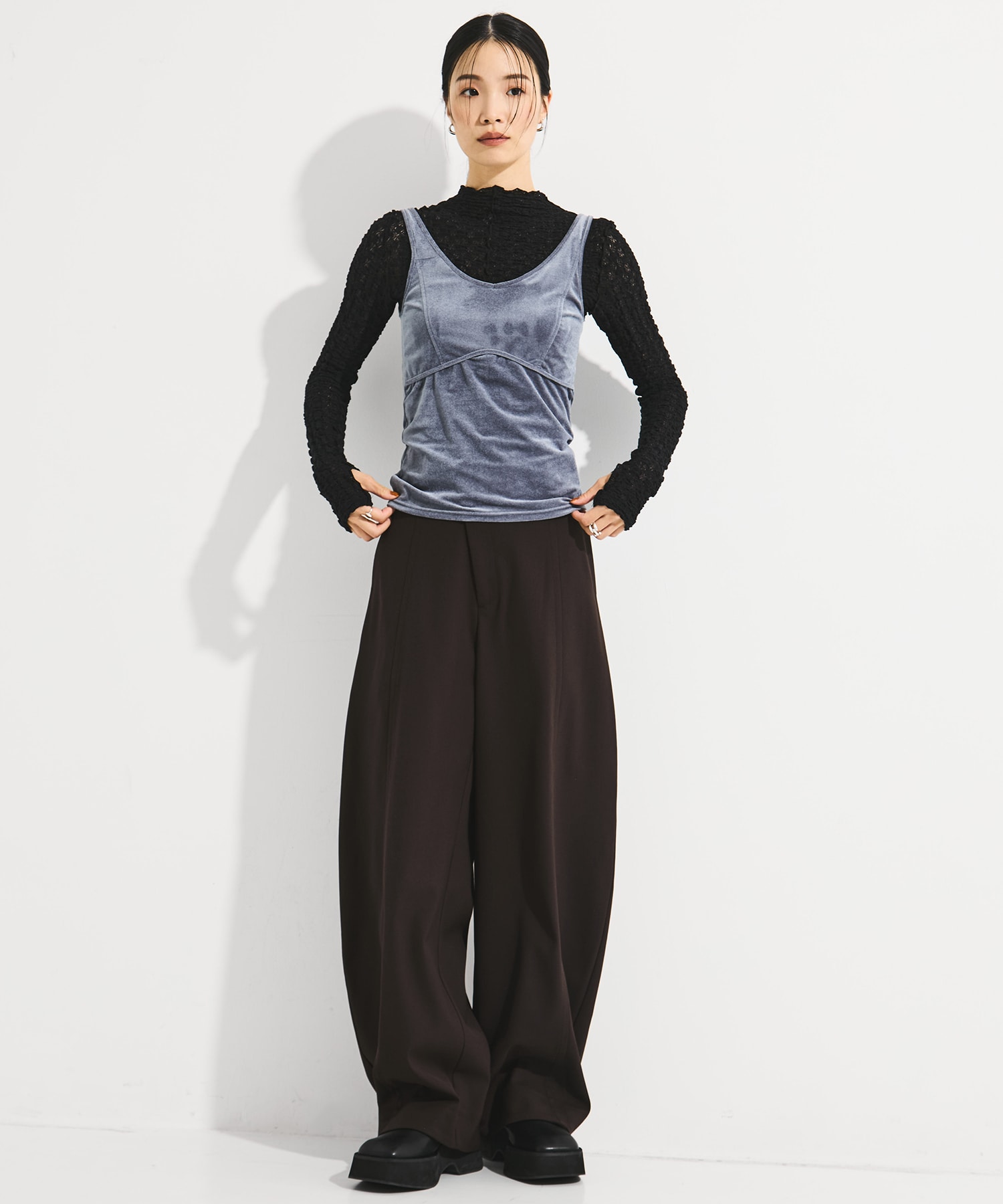 Wool Barrel Leg Trousers STUDIOUS