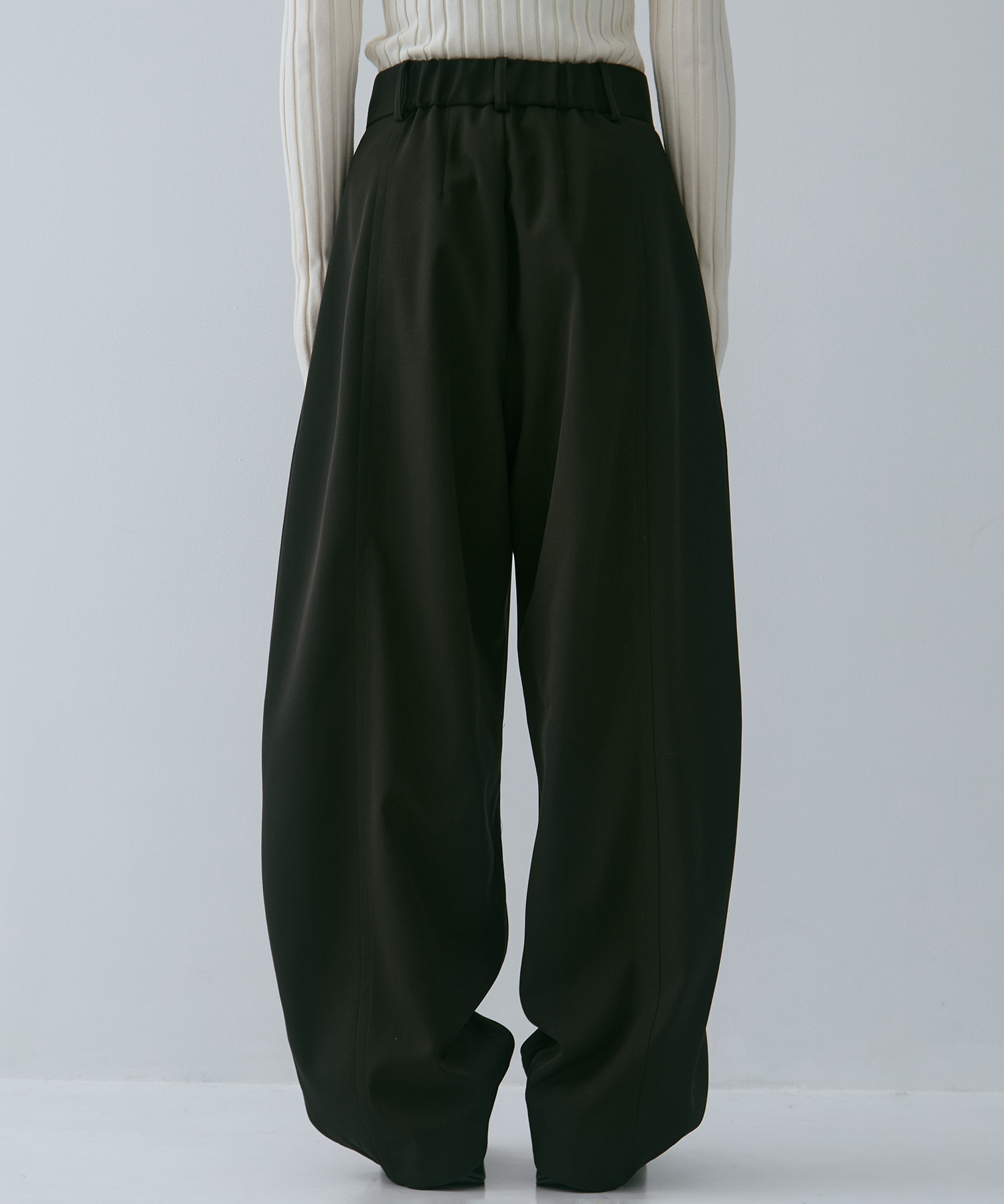 Wool Barrel Leg Trousers STUDIOUS