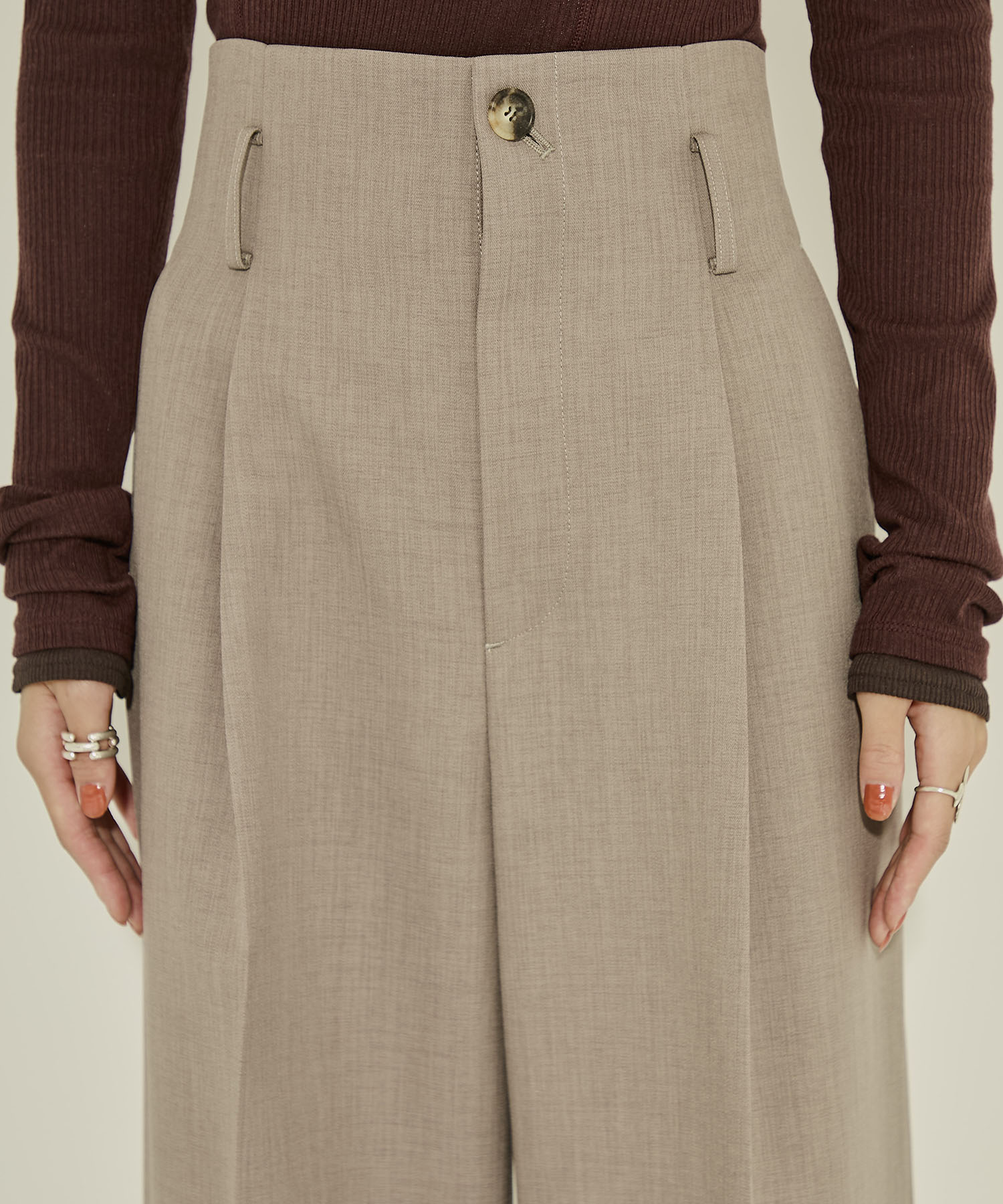 Wide Double Hem Trousers STUDIOUS