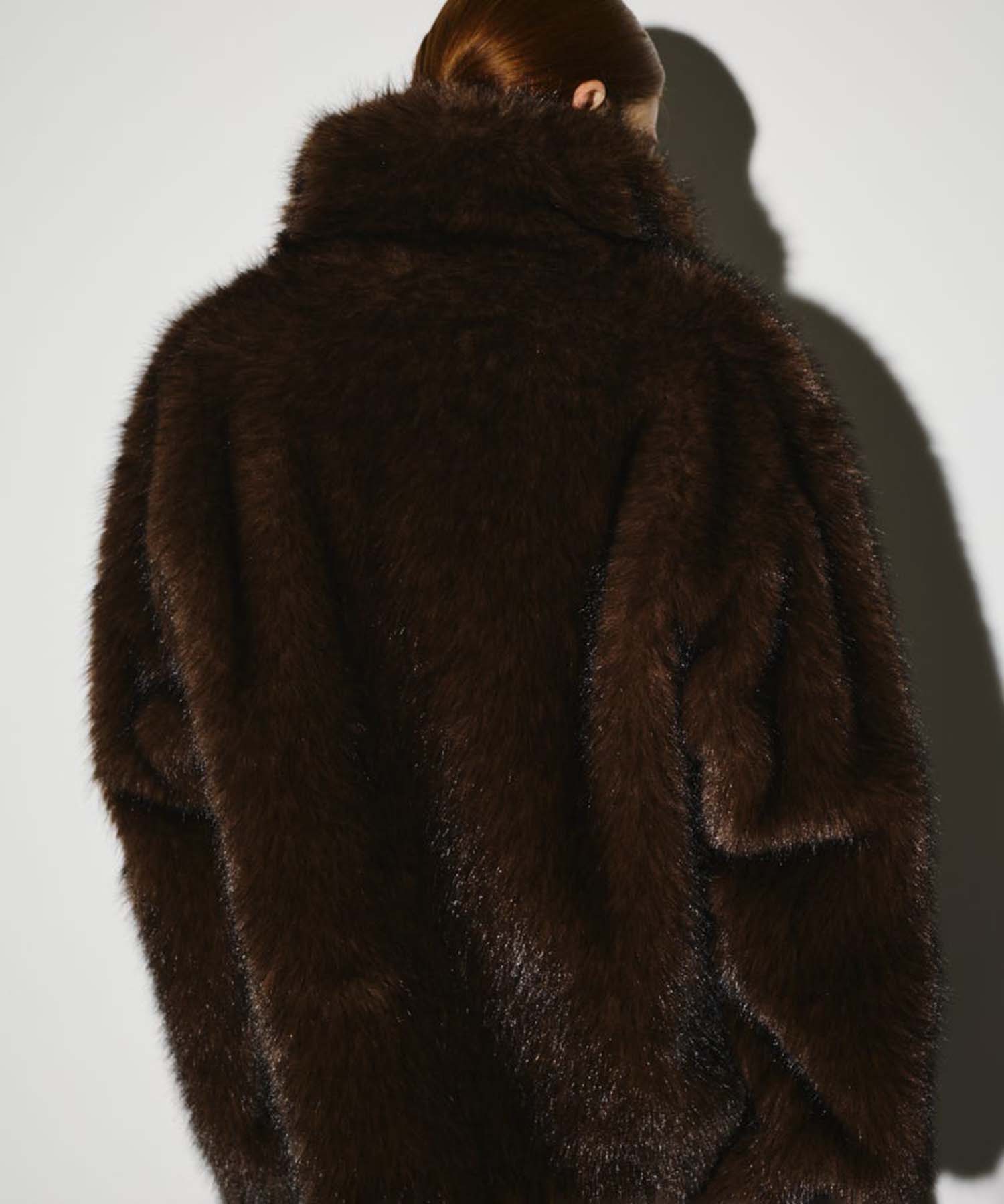High collar faux fur jacket RIM.ARK