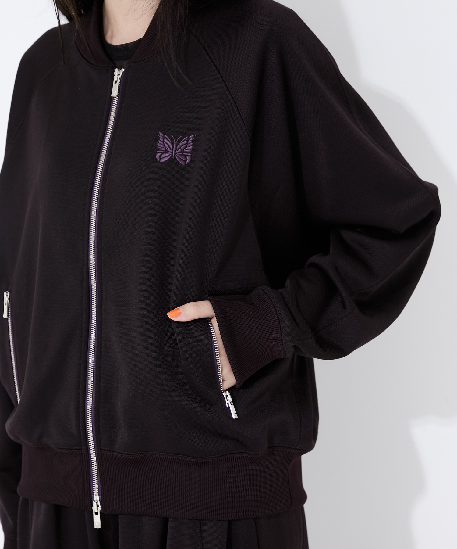 Dolman Sleeve Track Jacket - Bright Jersey Needles
