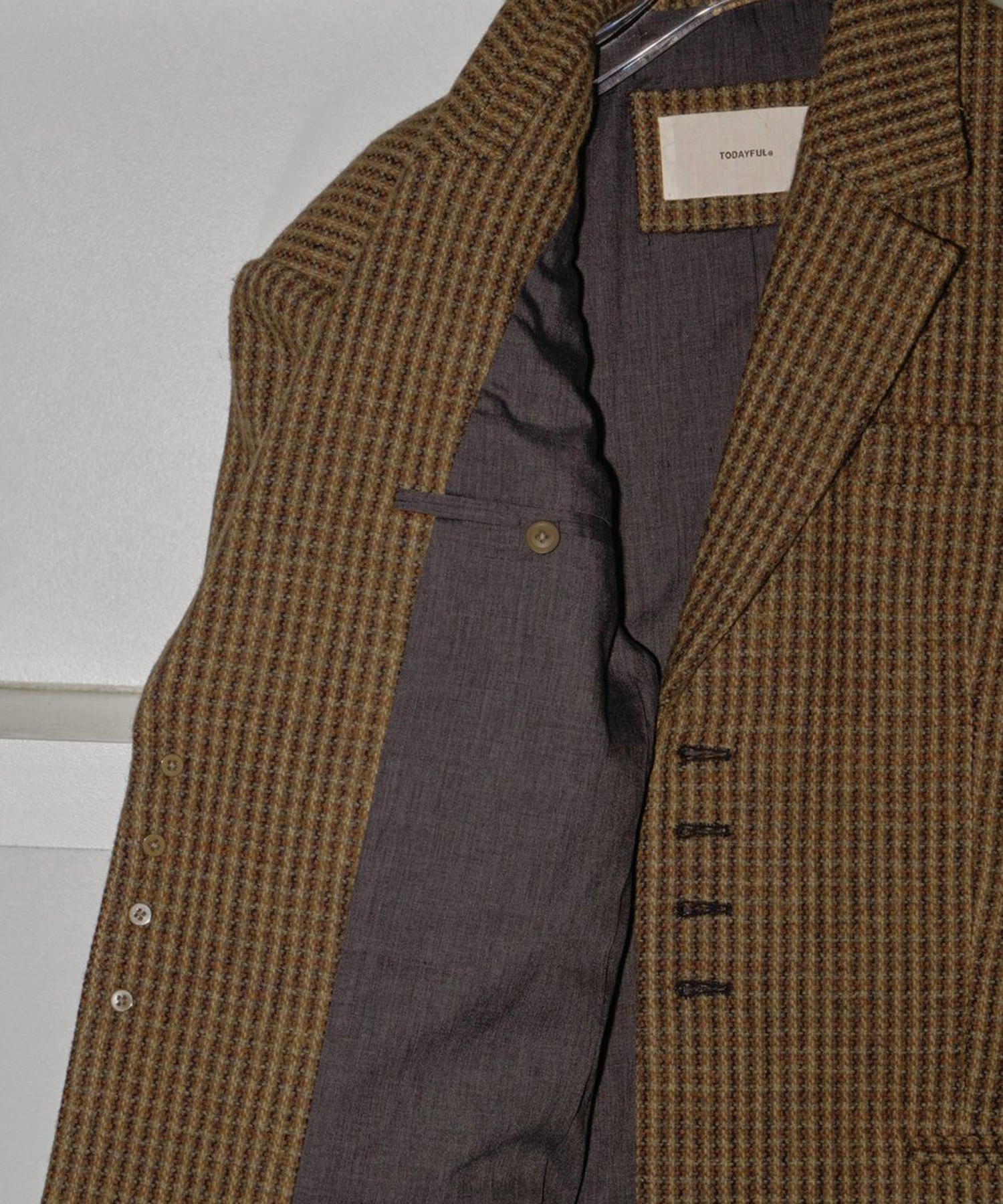 Wool100% Check Jacket TODAYFUL
