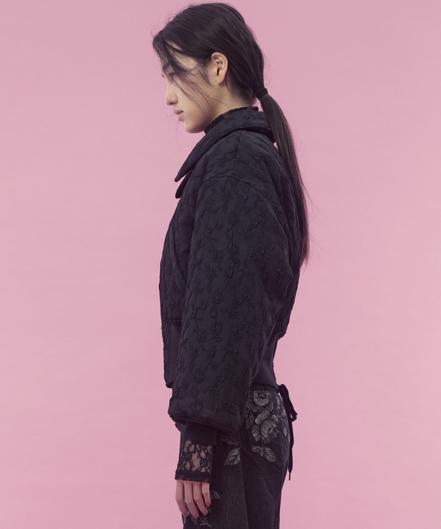 Floral jacquard bomber jacket FETICO